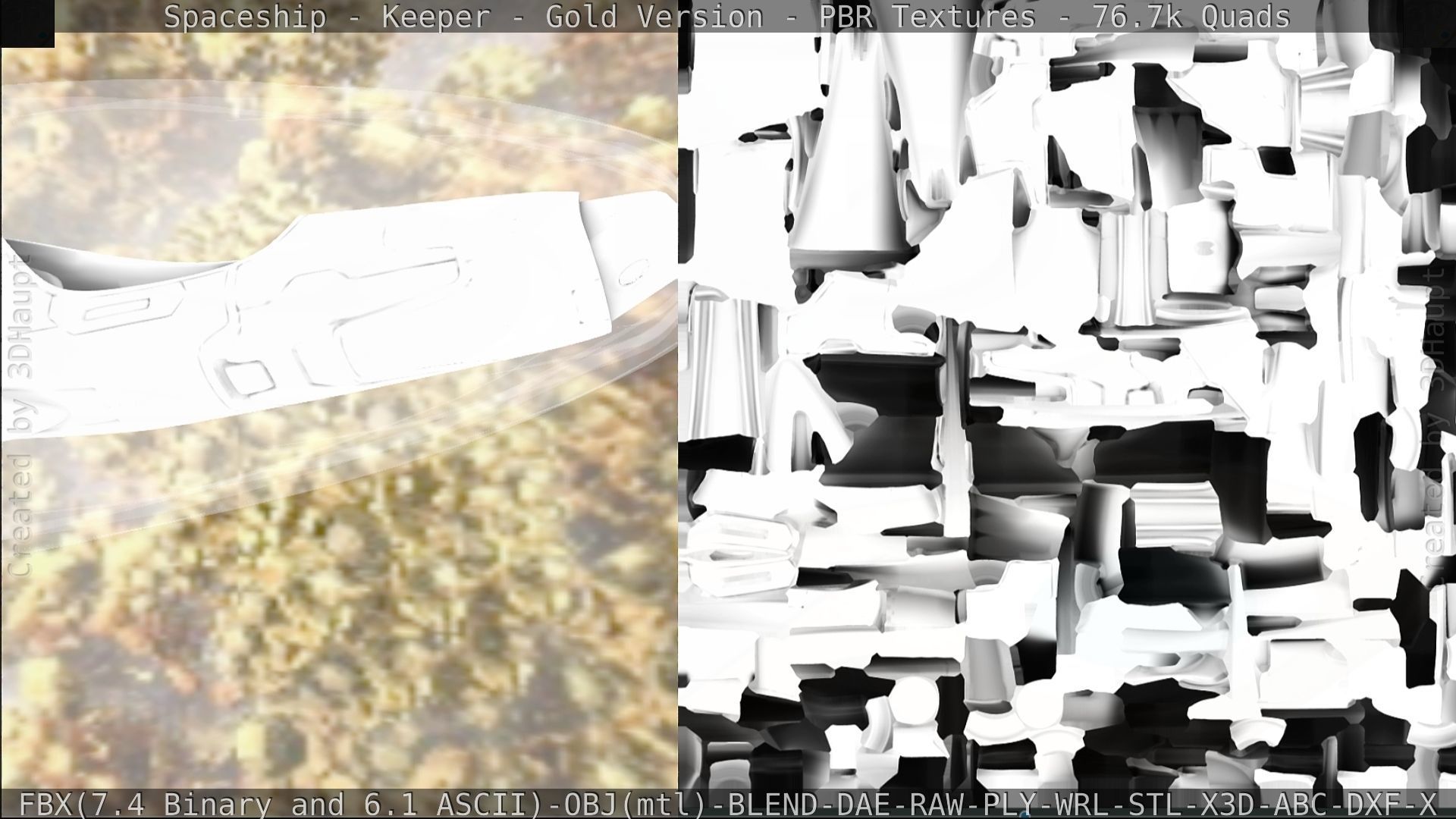 Spaceship - Keeper - Gold Version 3D model_345