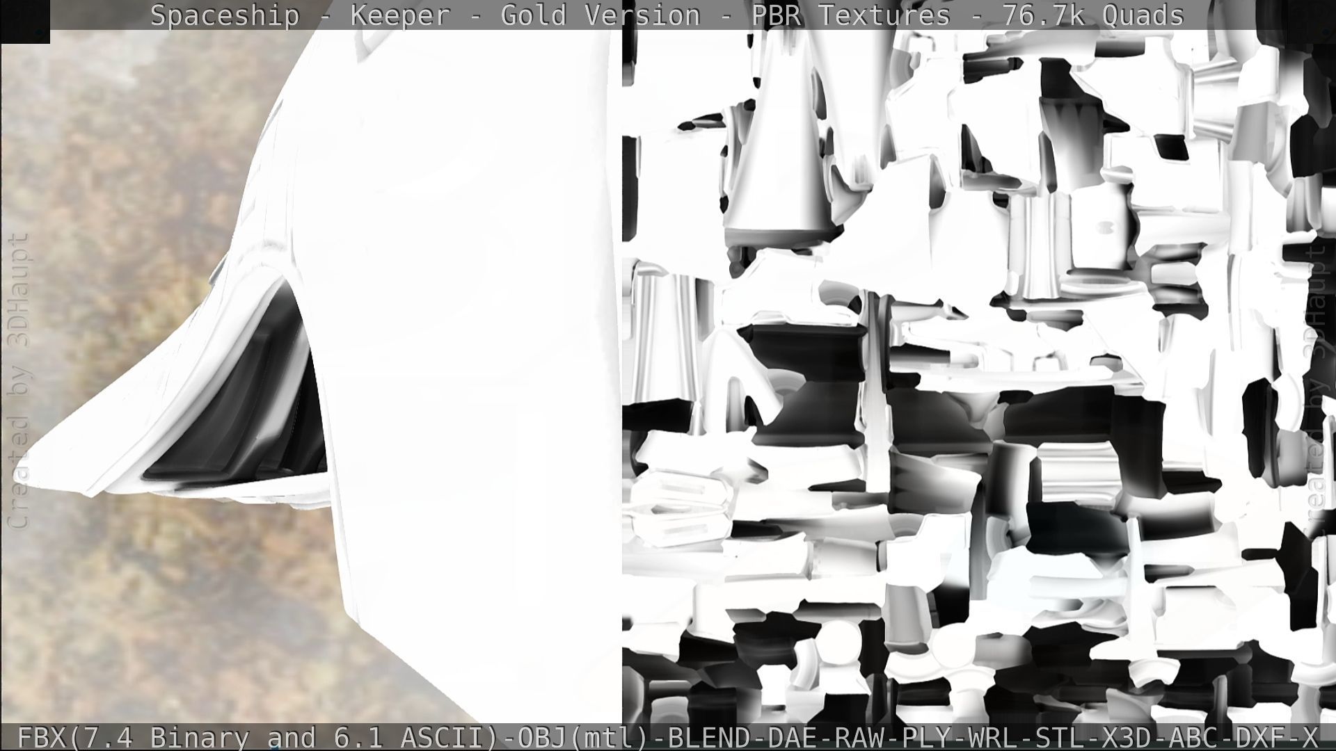 Spaceship - Keeper - Gold Version 3D model_357