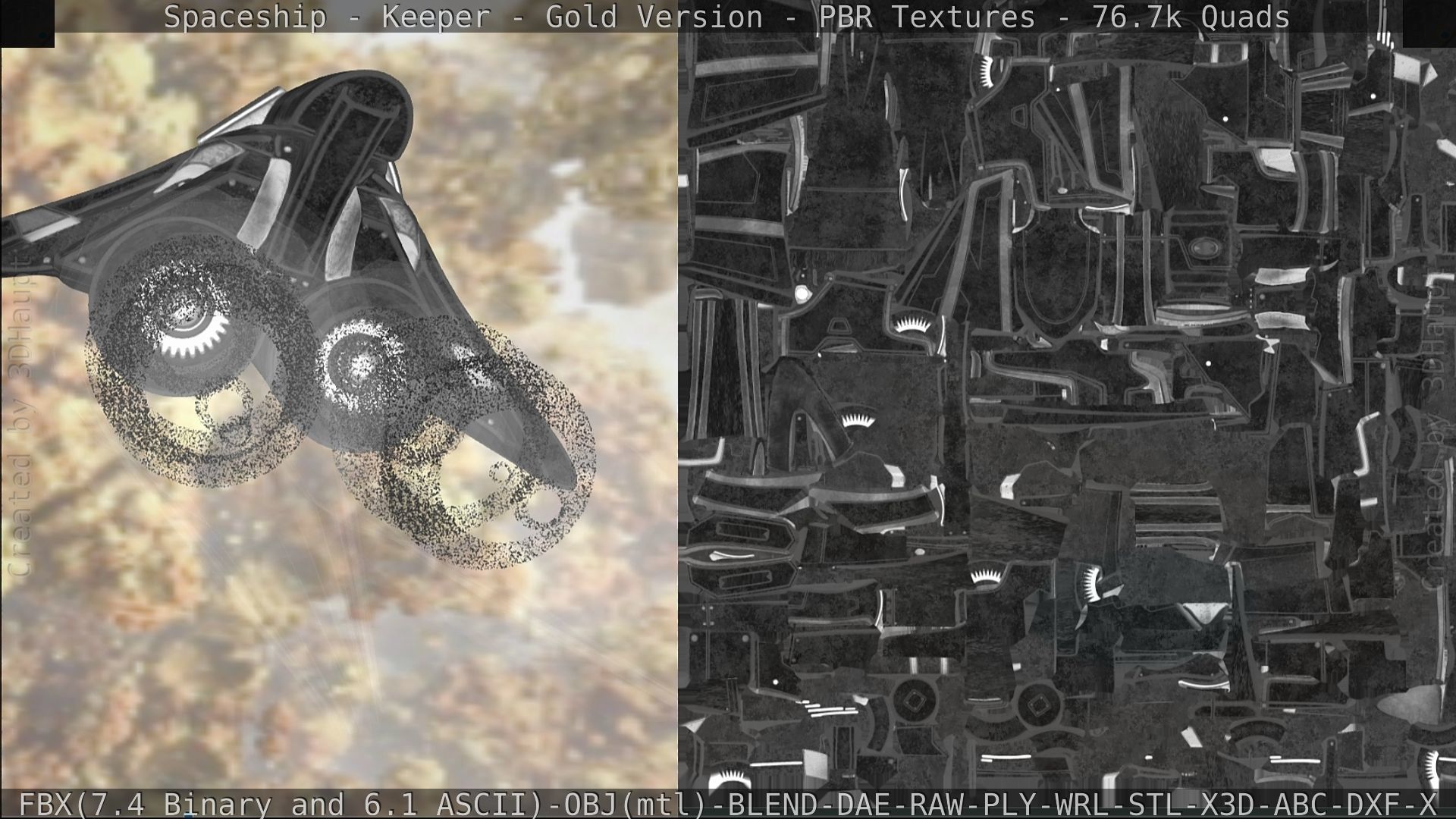 Spaceship - Keeper - Gold Version 3D model_280