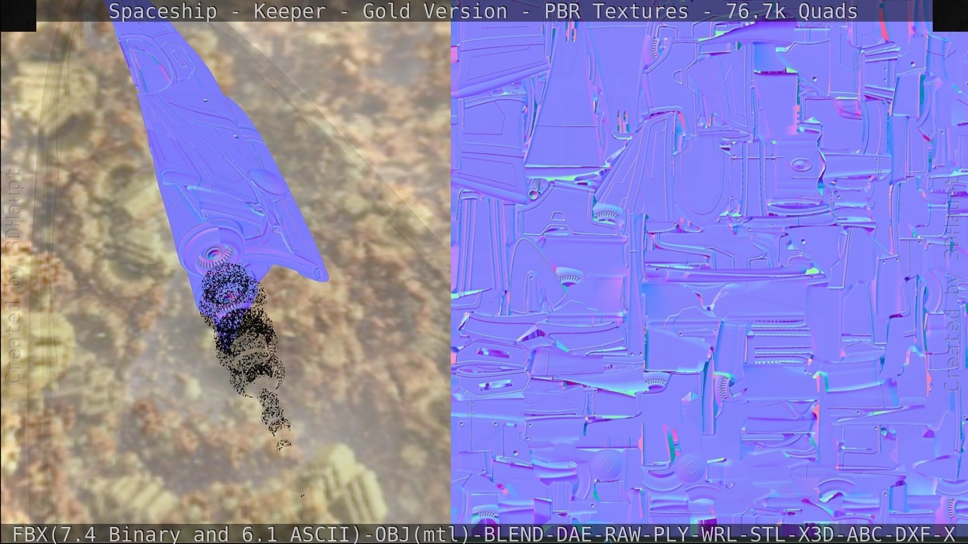 Spaceship - Keeper - Gold Version 3D model_300