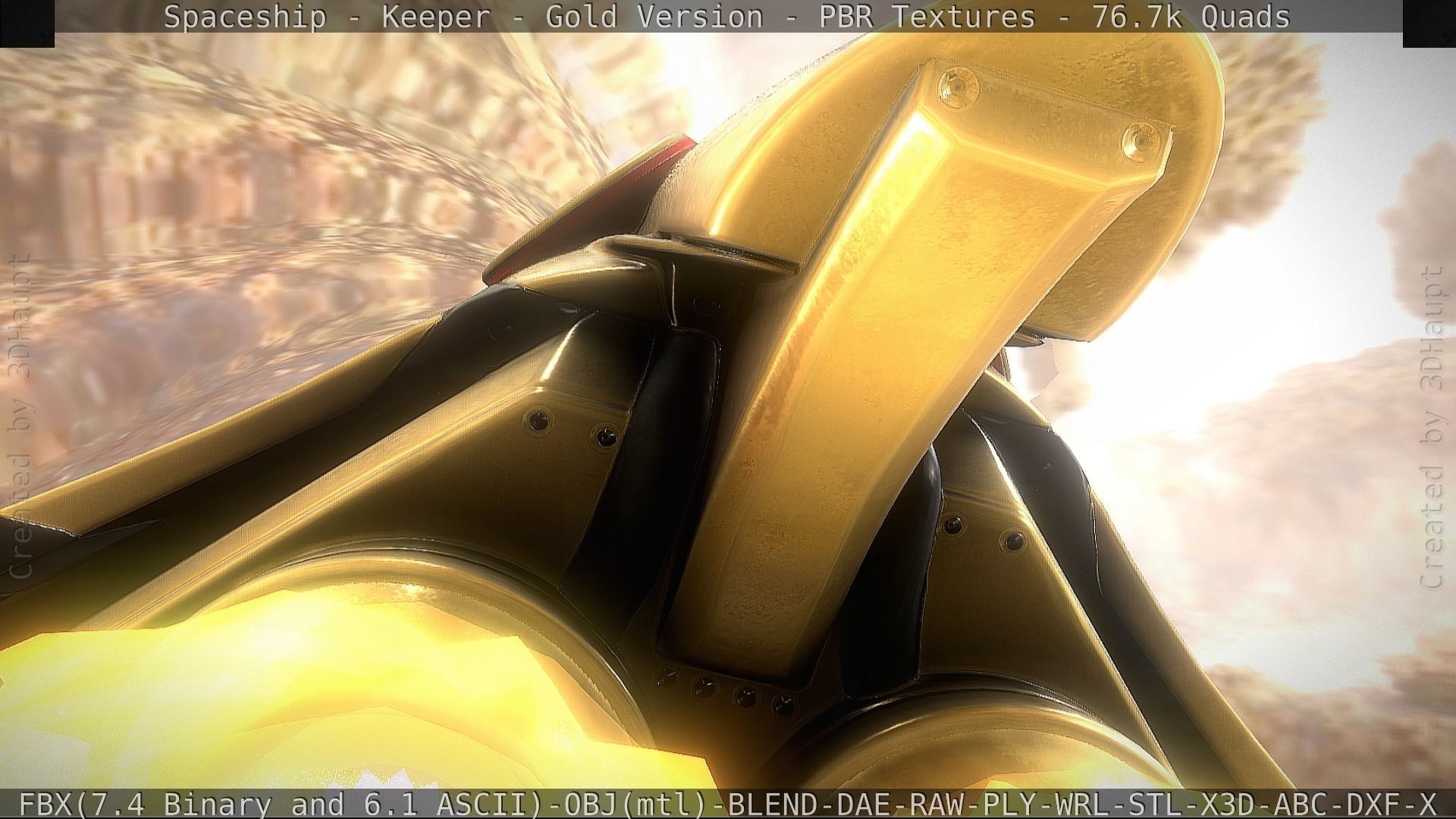 Spaceship - Keeper - Gold Version 3D model_48