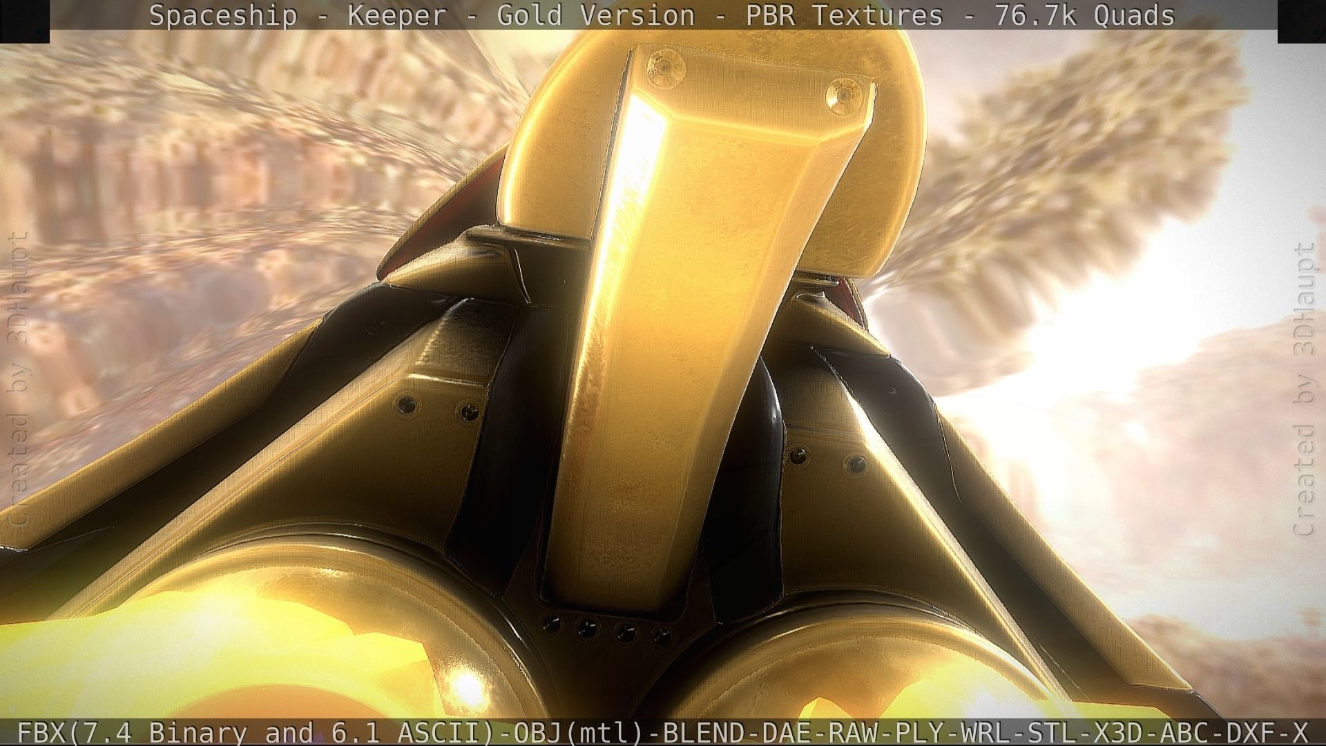 Spaceship - Keeper - Gold Version 3D model_47