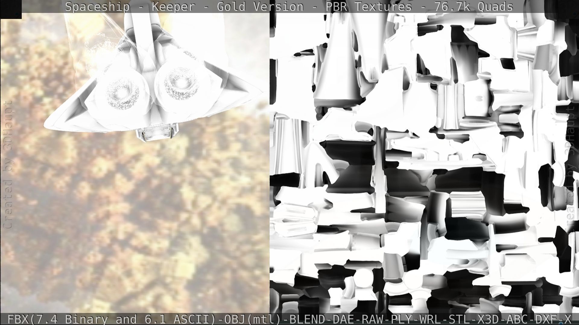 Spaceship - Keeper - Gold Version 3D model_312