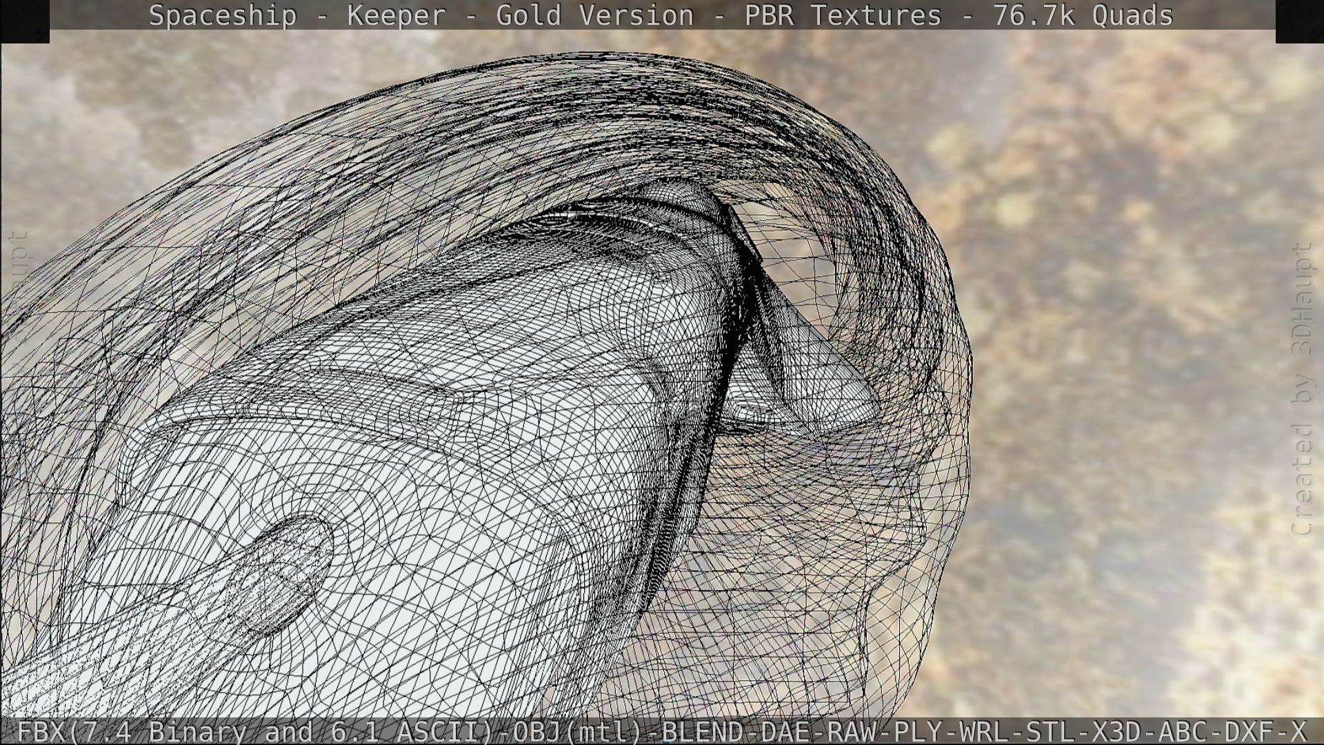 Spaceship - Keeper - Gold Version 3D model_181