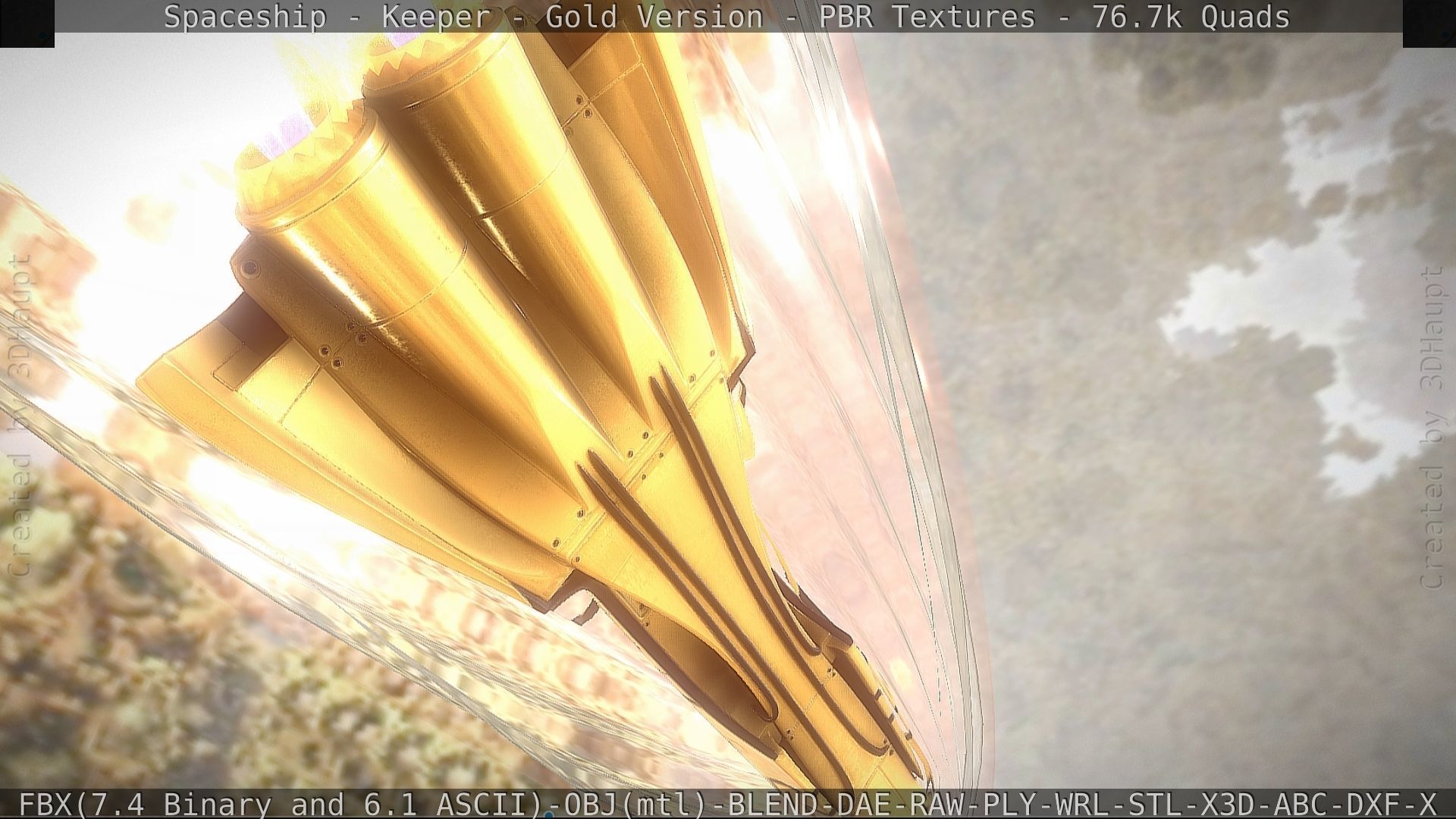 Spaceship - Keeper - Gold Version 3D model_62