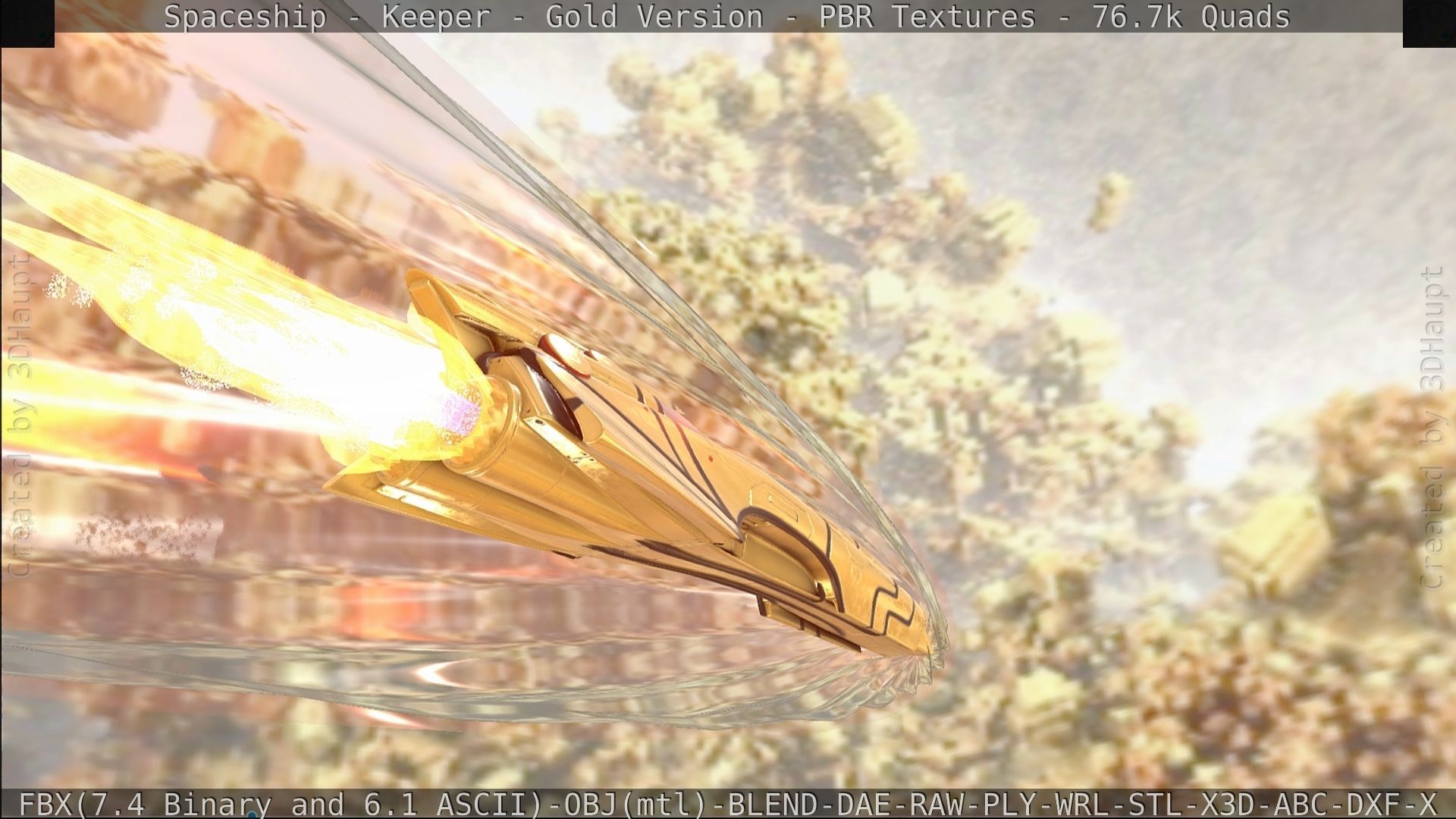 Spaceship - Keeper - Gold Version 3D model_418