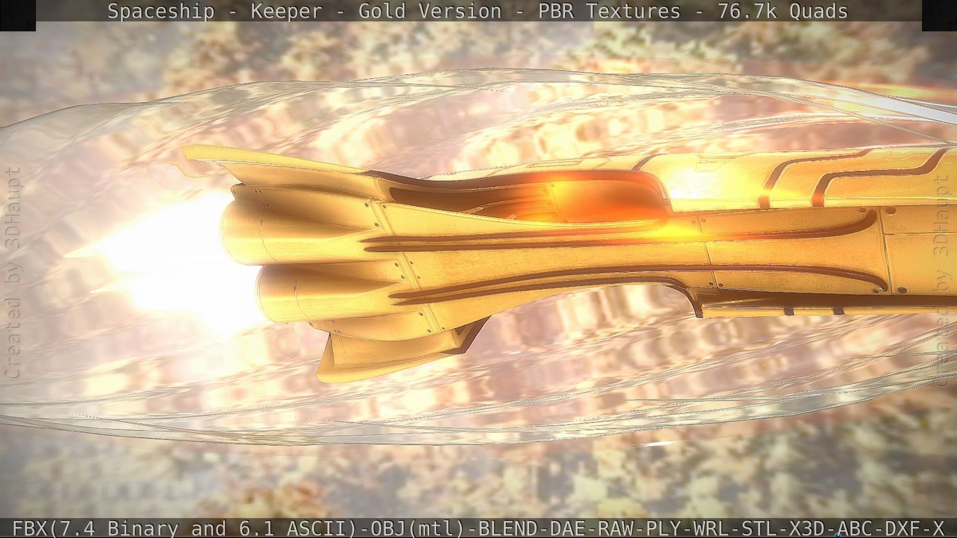 Spaceship - Keeper - Gold Version 3D model_79