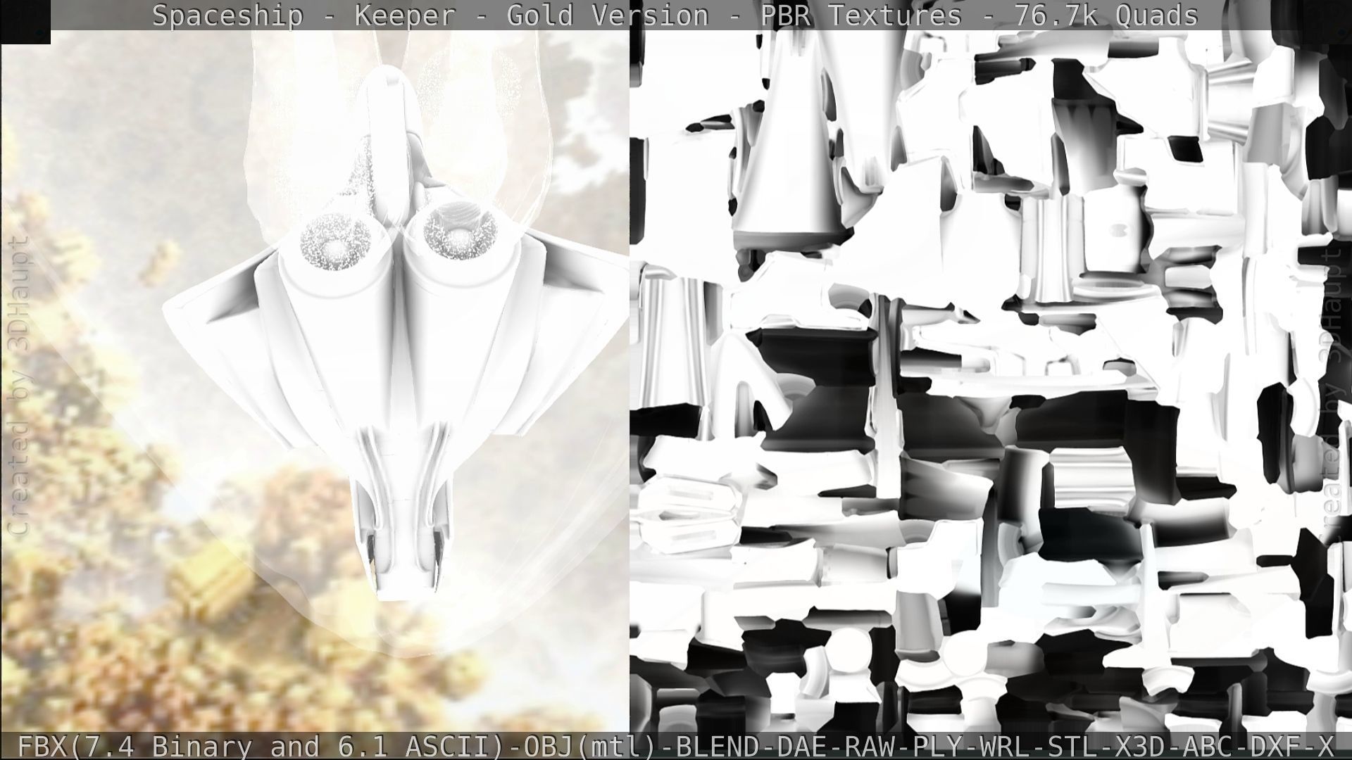 Spaceship - Keeper - Gold Version 3D model_314