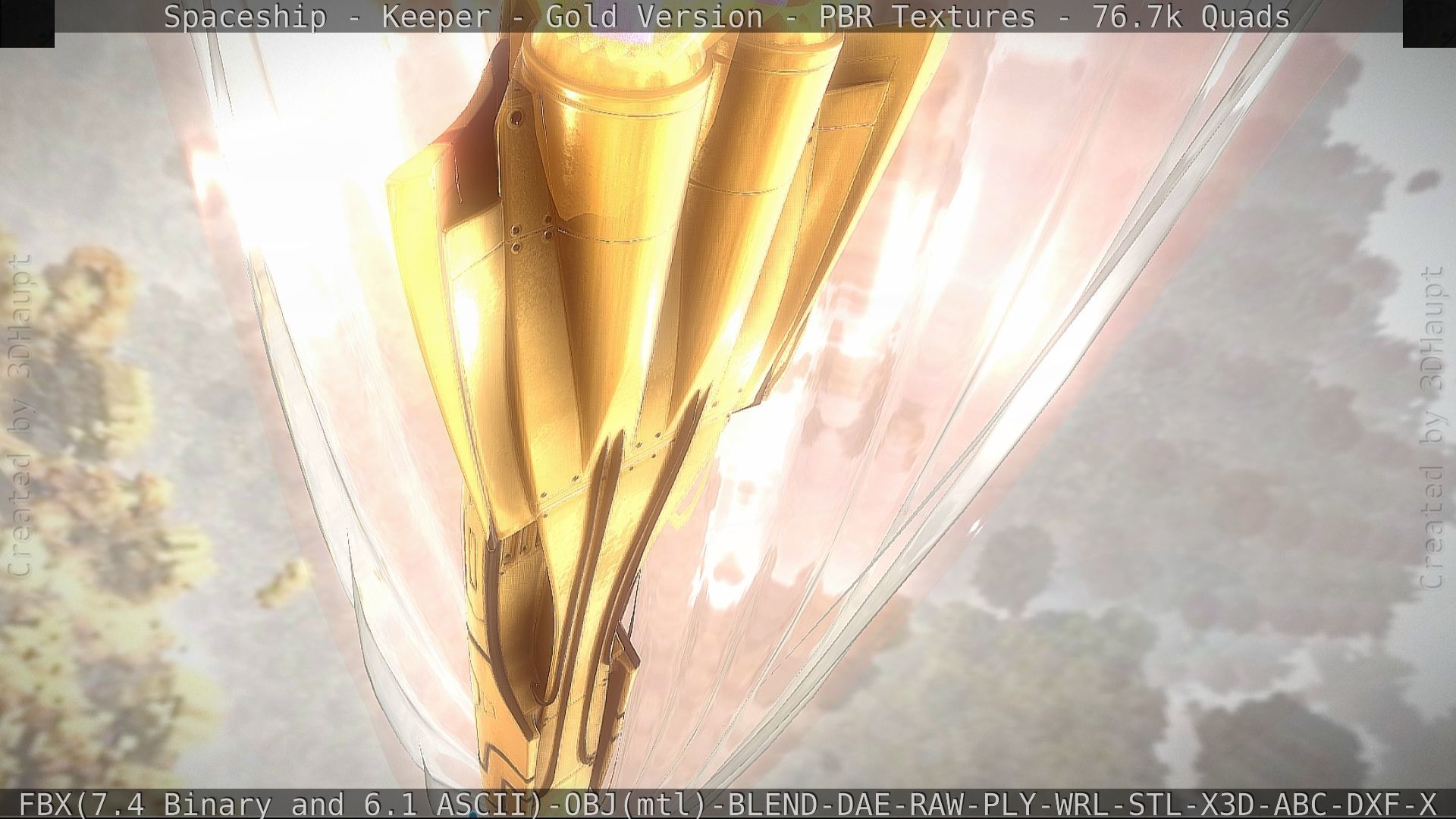 Spaceship - Keeper - Gold Version 3D model_60