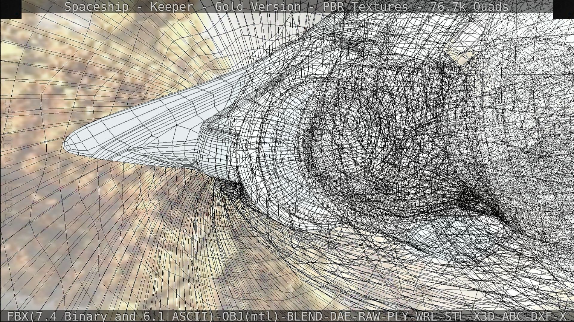 Spaceship - Keeper - Gold Version 3D model_205