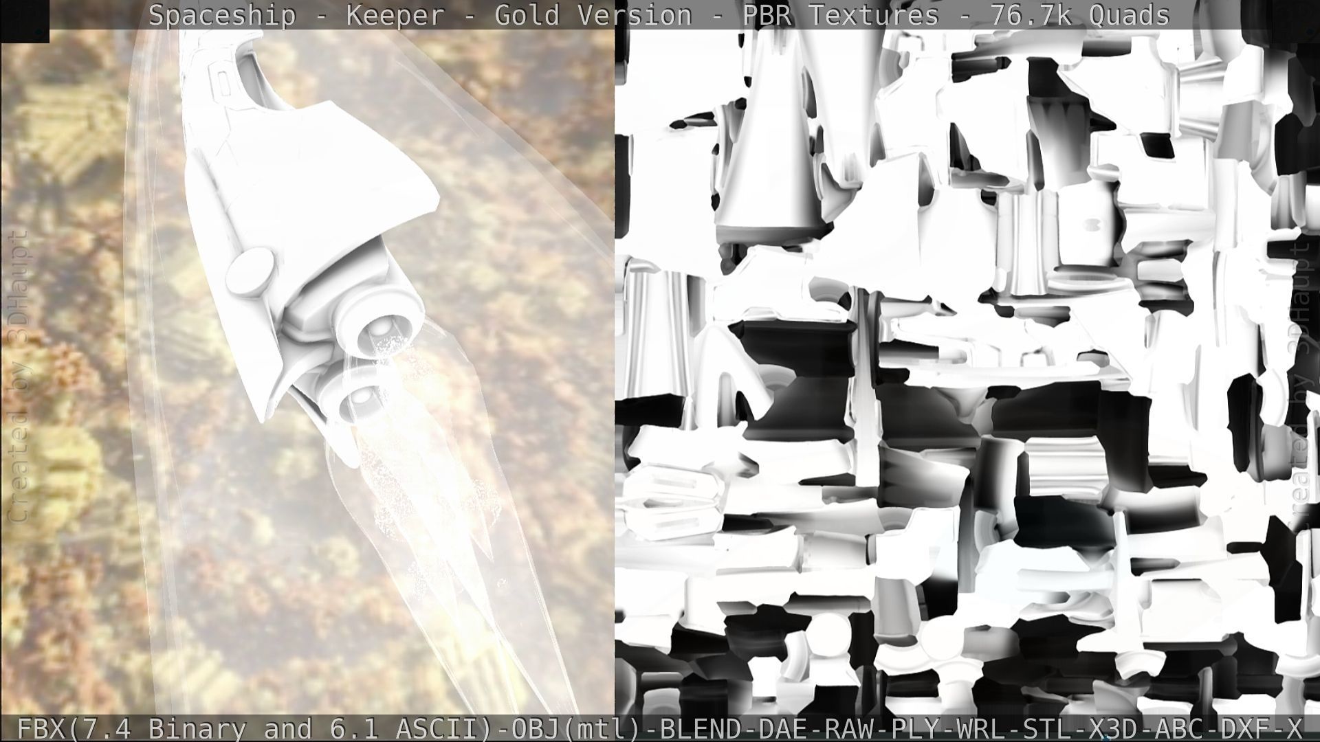 Spaceship - Keeper - Gold Version 3D model_307