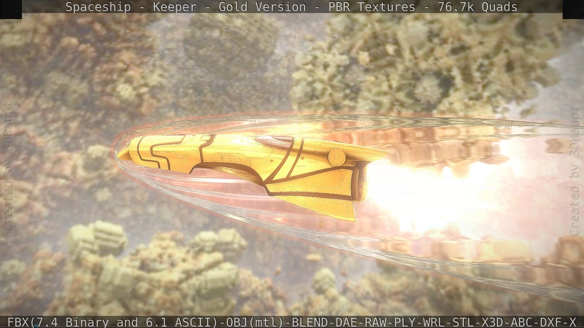 Spaceship - Keeper - Gold Version 3D model_92