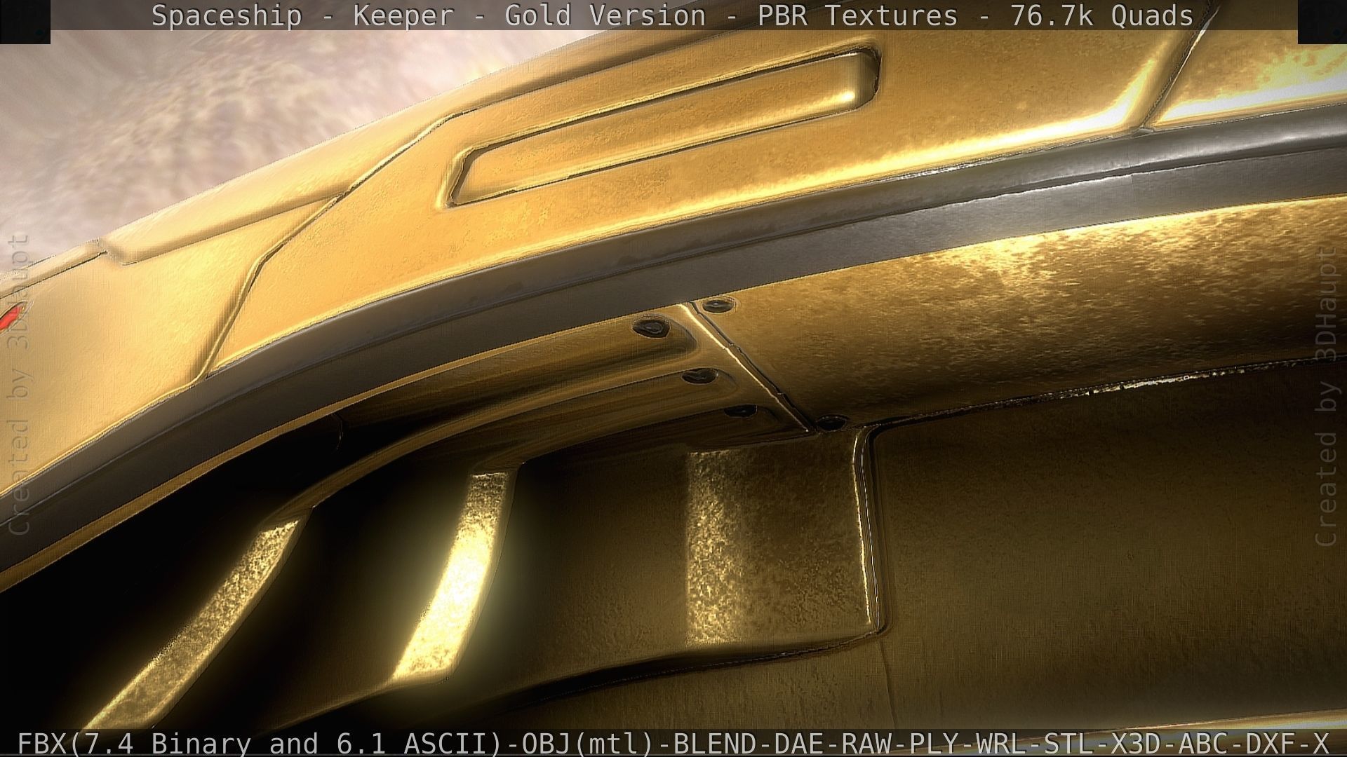 Spaceship - Keeper - Gold Version 3D model_128