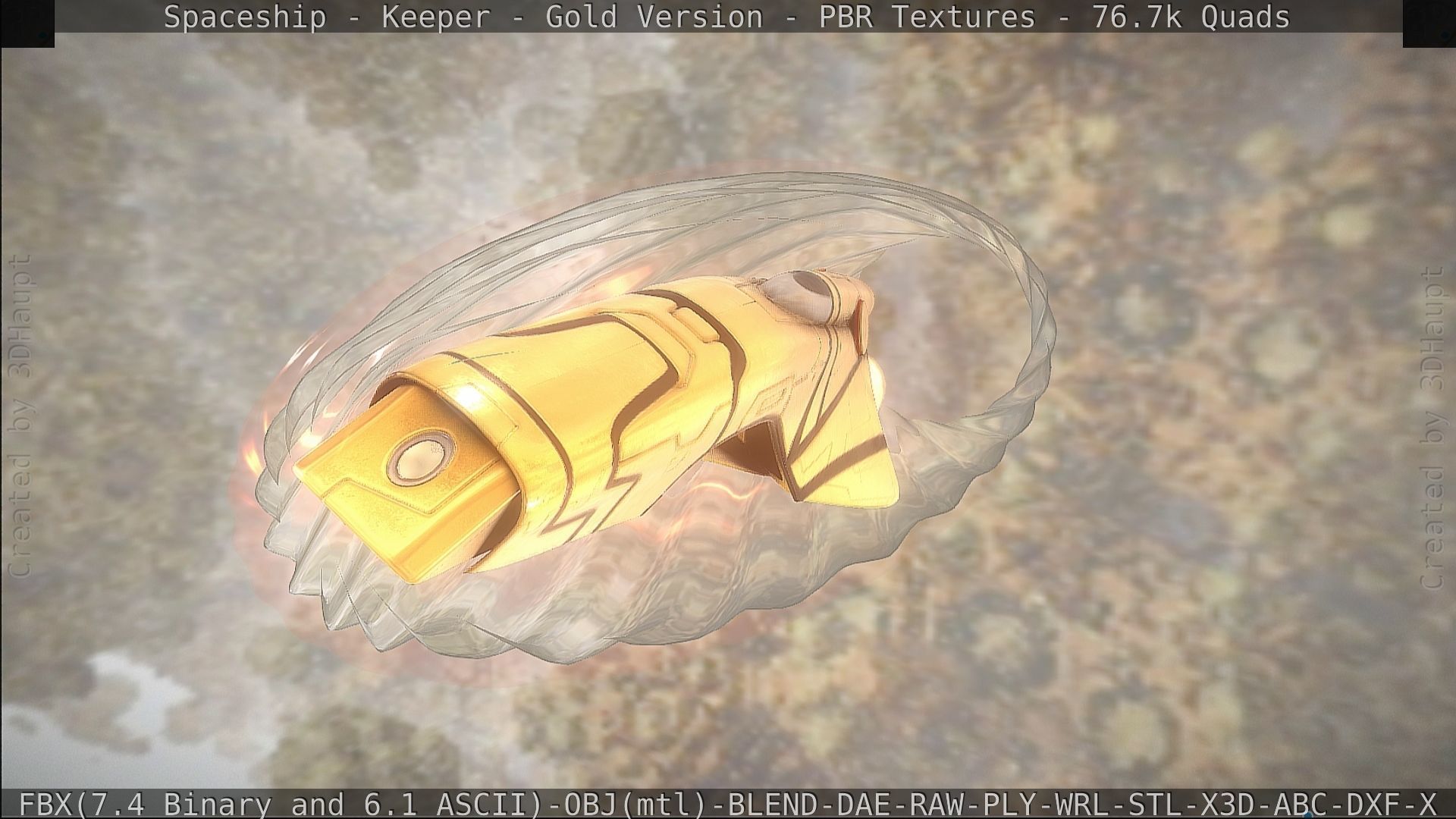 Spaceship - Keeper - Gold Version 3D model_162