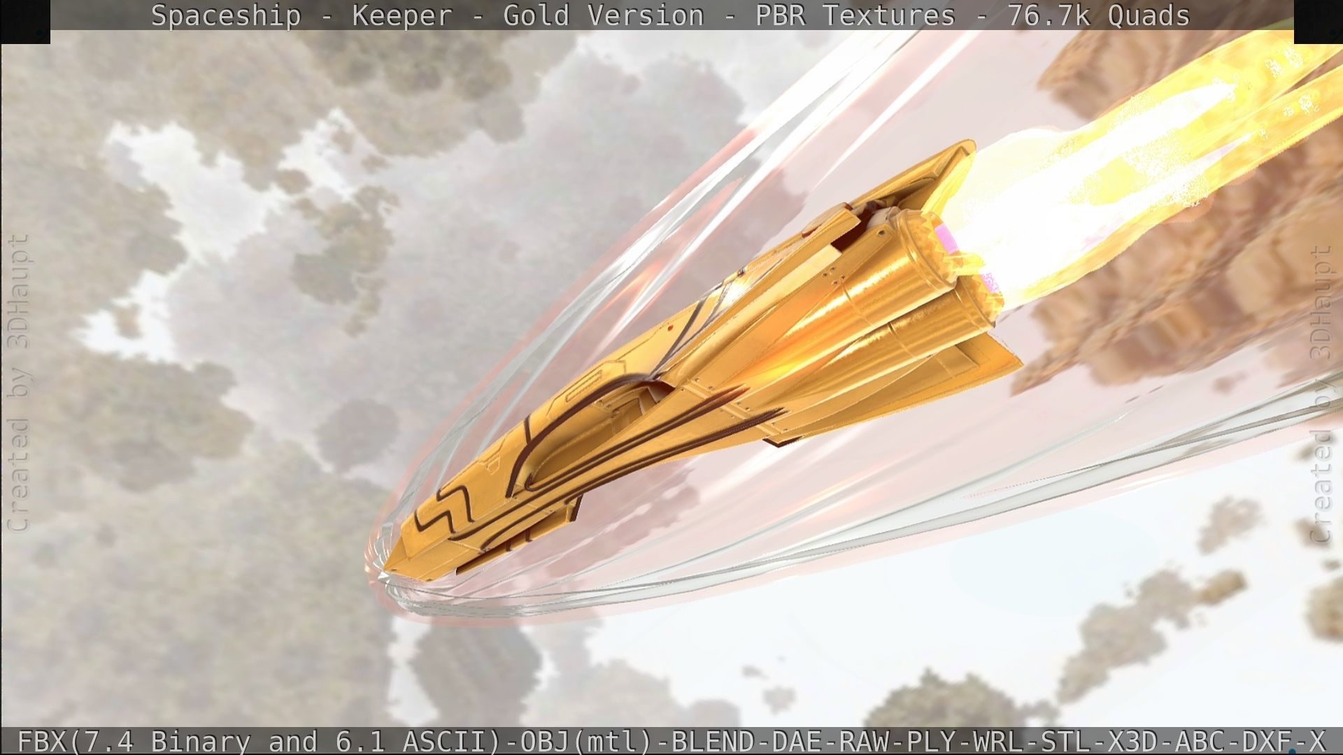 Spaceship - Keeper - Gold Version 3D model_406