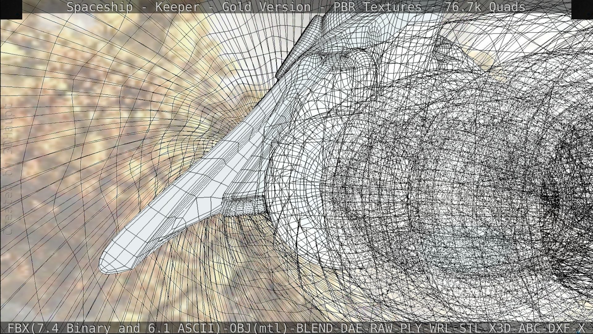 Spaceship - Keeper - Gold Version 3D model_200