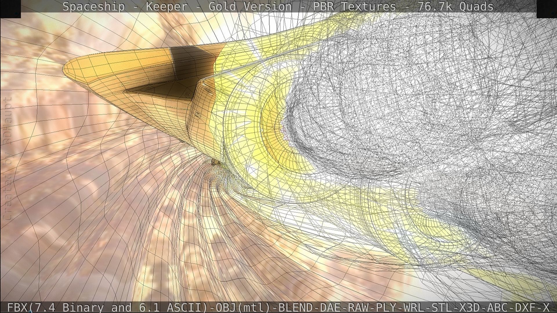 Spaceship - Keeper - Gold Version 3D model_257