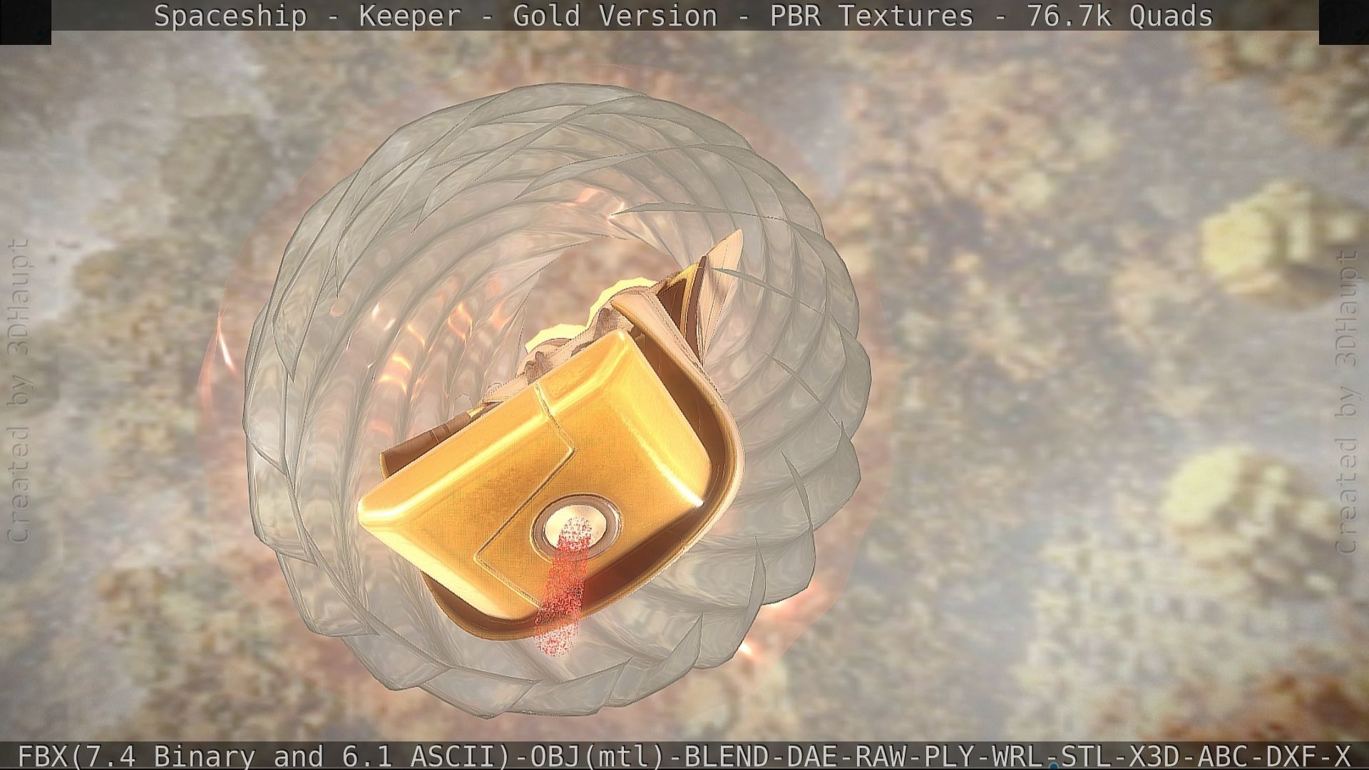 Spaceship - Keeper - Gold Version 3D model_118