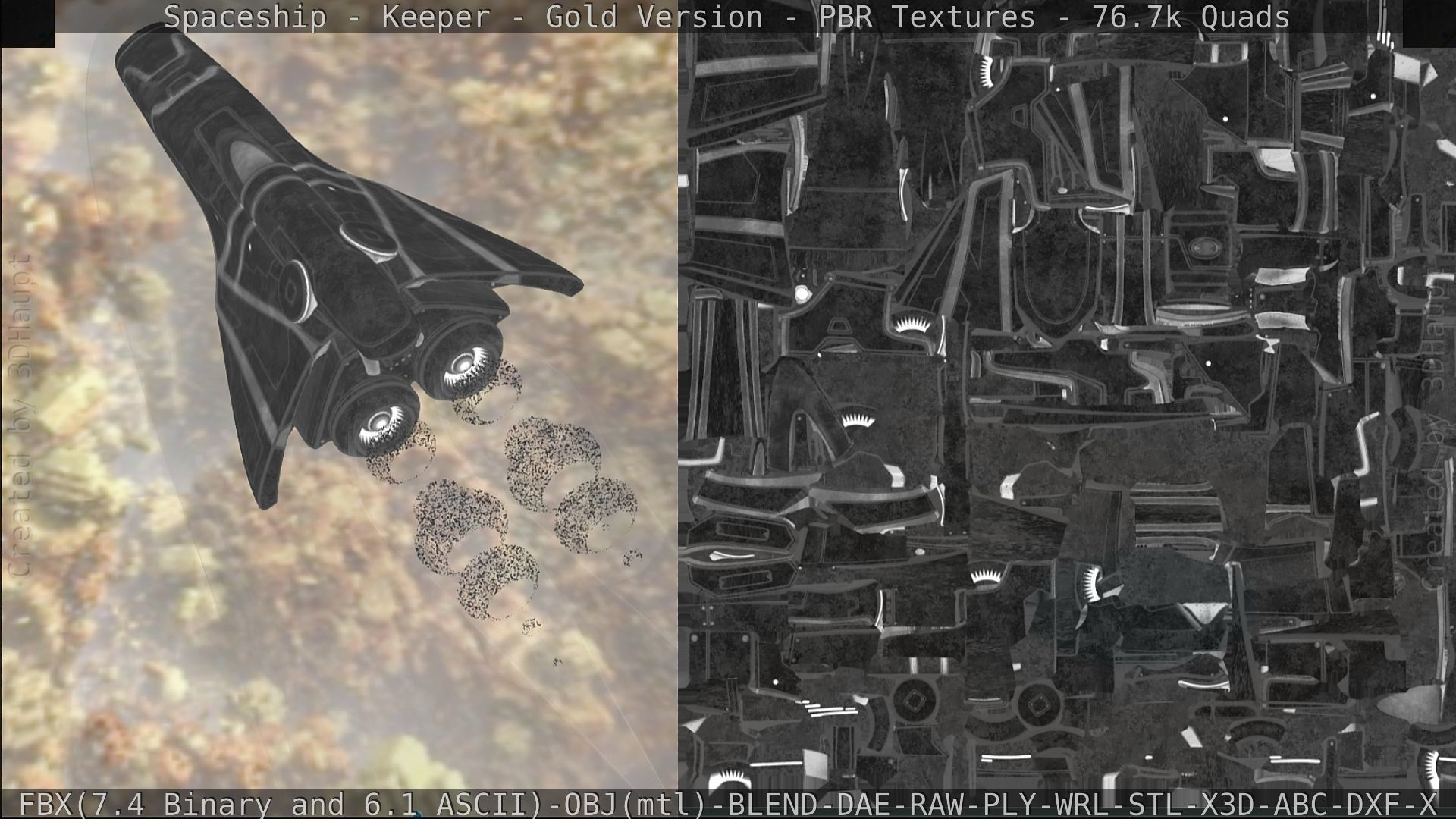 Spaceship - Keeper - Gold Version 3D model_287