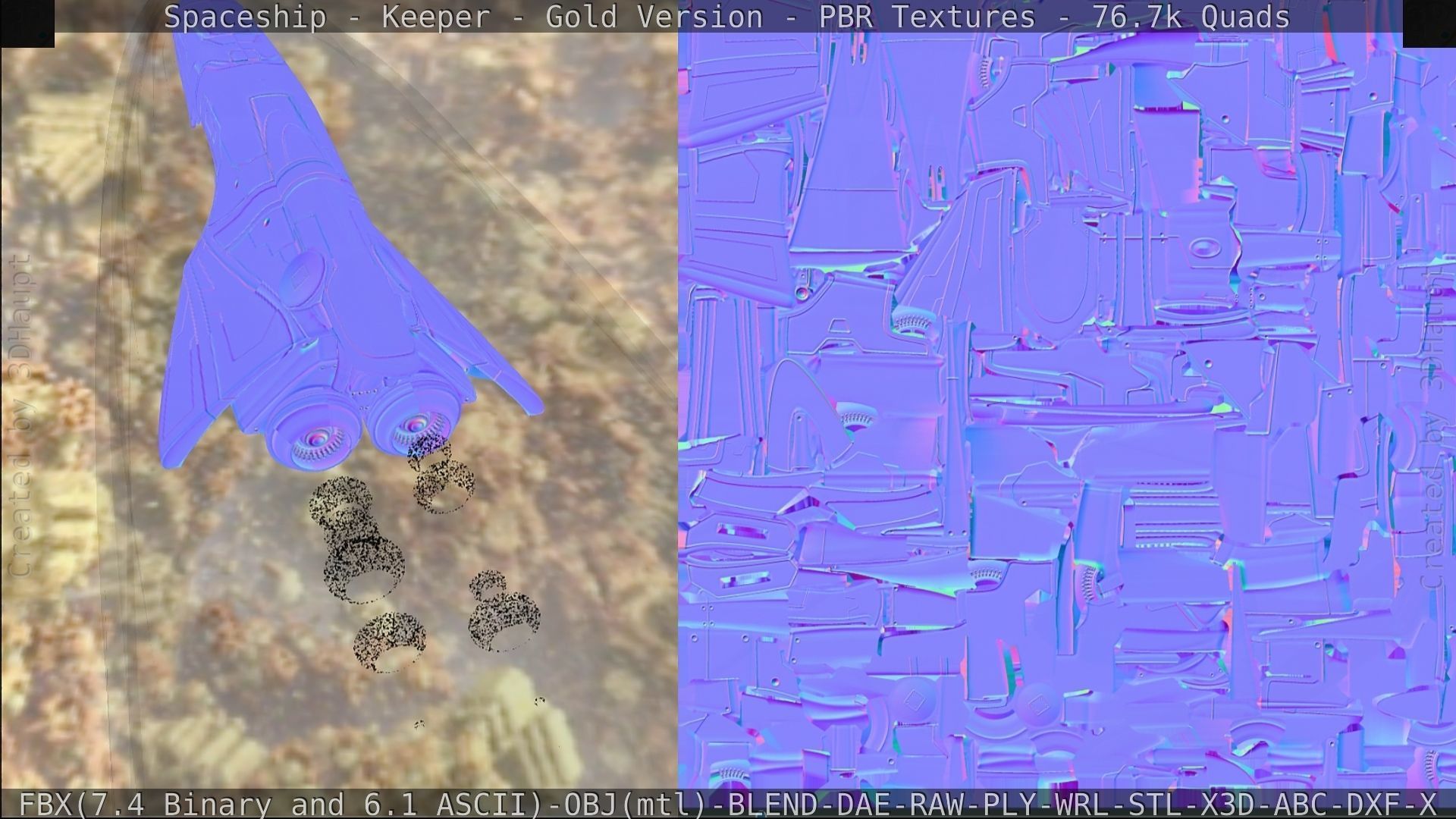 Spaceship - Keeper - Gold Version 3D model_295