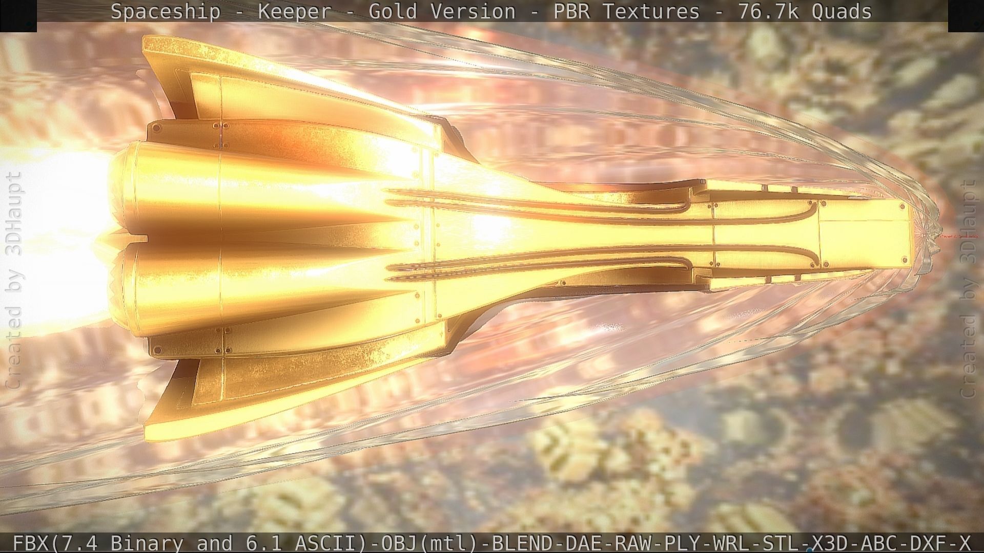 Spaceship - Keeper - Gold Version 3D model_78