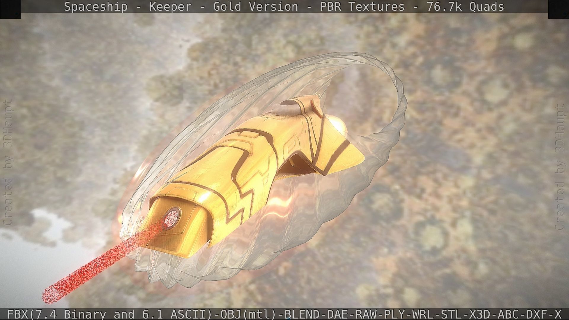 Spaceship - Keeper - Gold Version 3D model_108