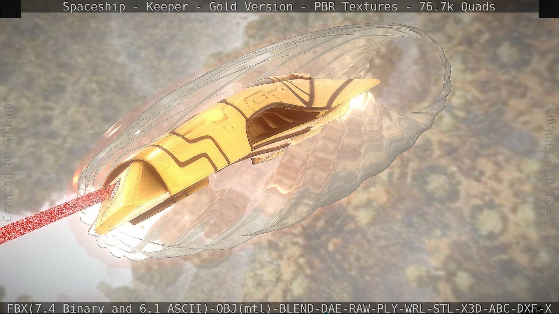 Spaceship - Keeper - Gold Version 3D model_152