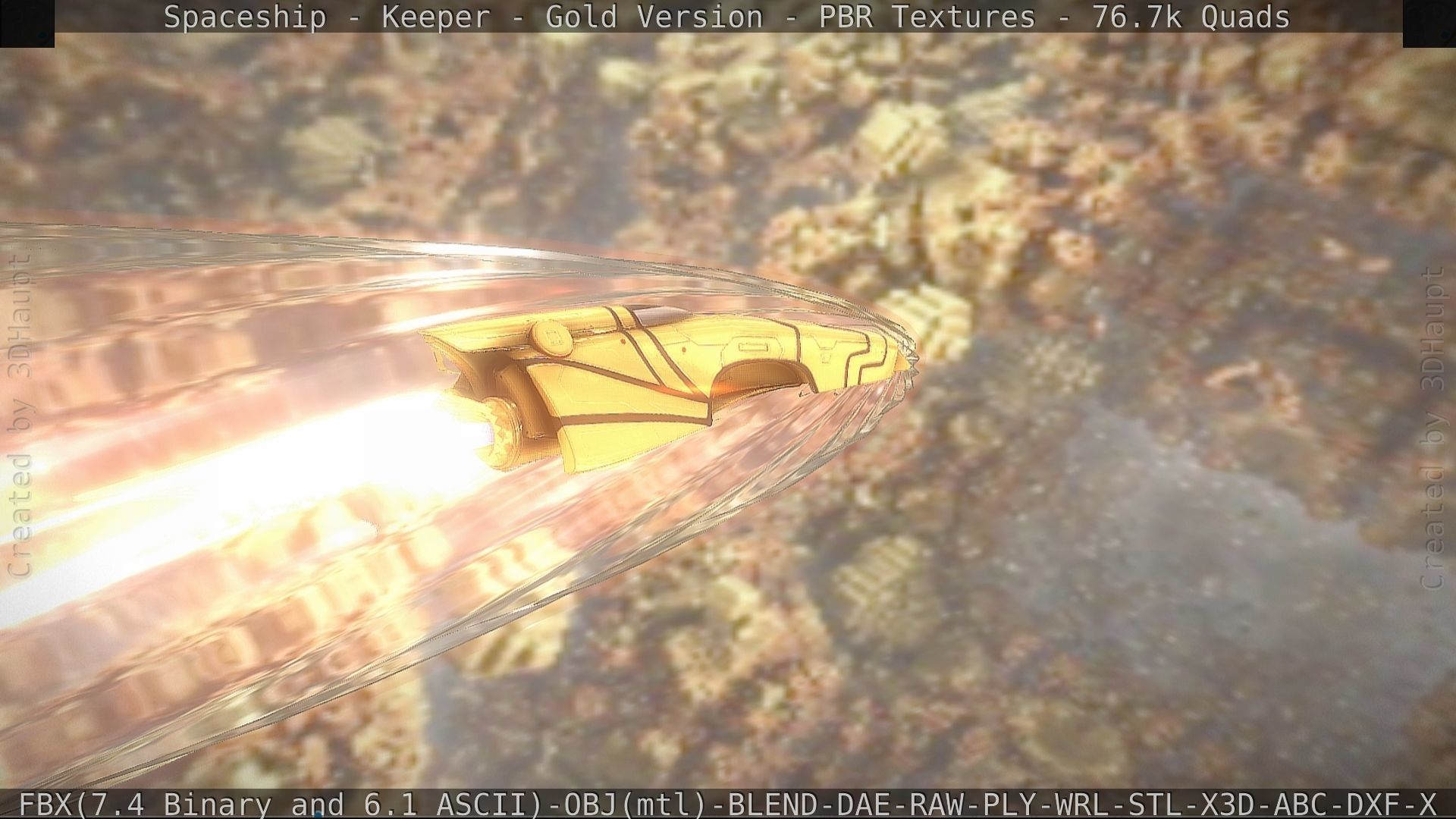 Spaceship - Keeper - Gold Version 3D model_97