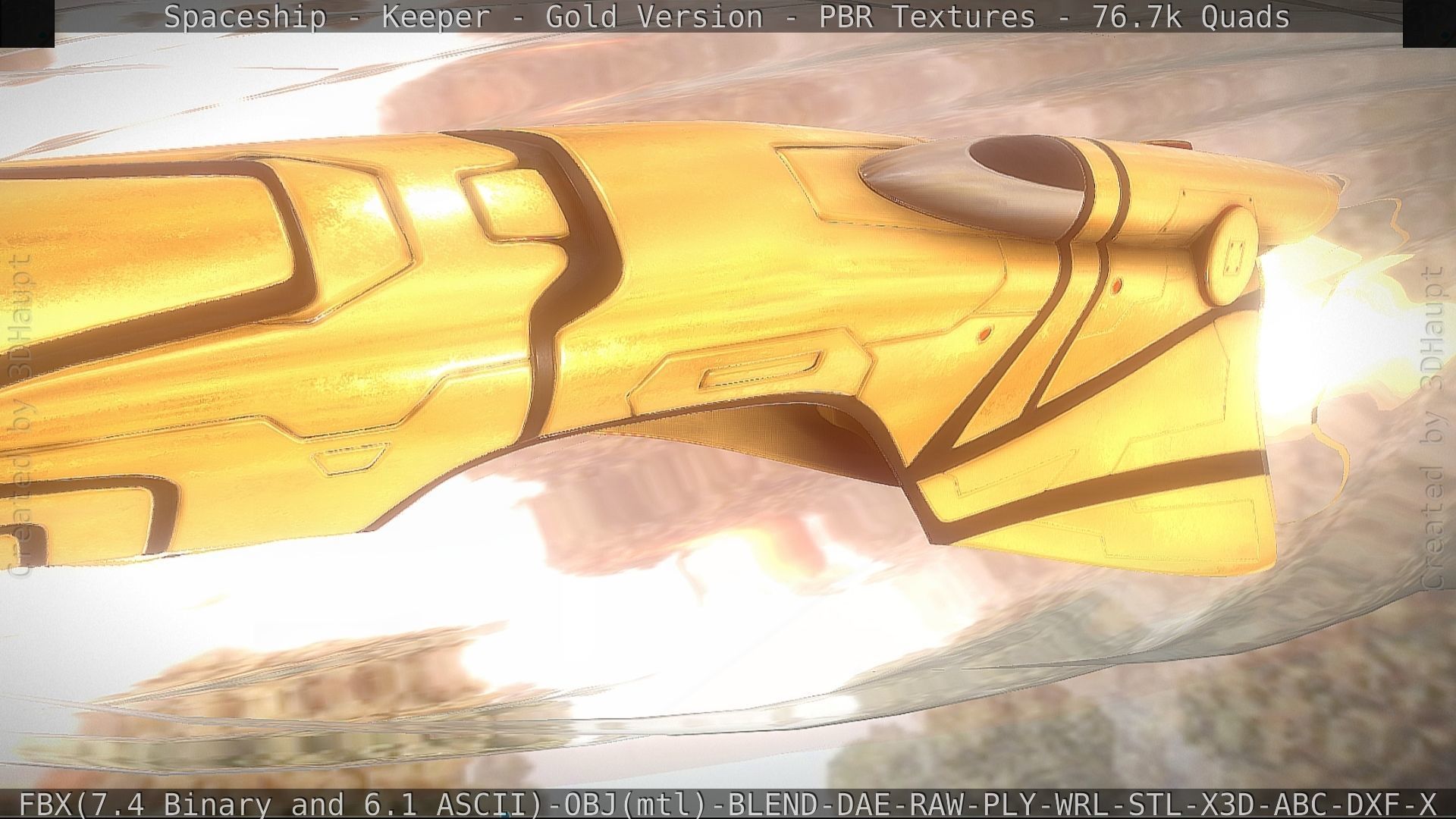 Spaceship - Keeper - Gold Version 3D model_143