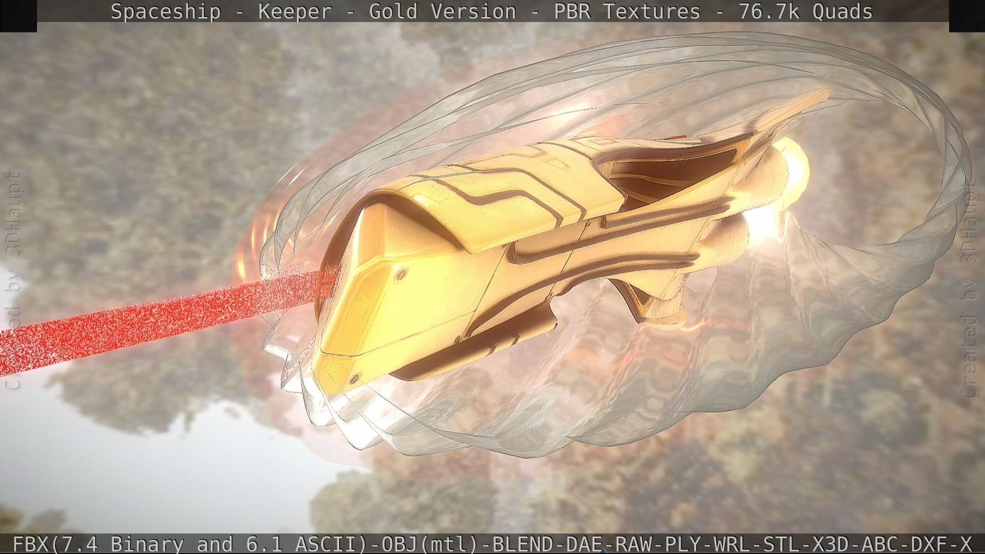 Spaceship - Keeper - Gold Version 3D model_112