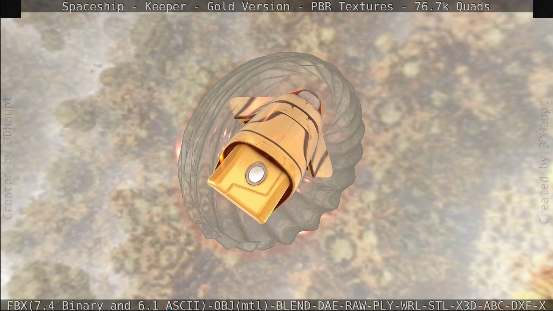 Spaceship - Keeper - Gold Version 3D model_381