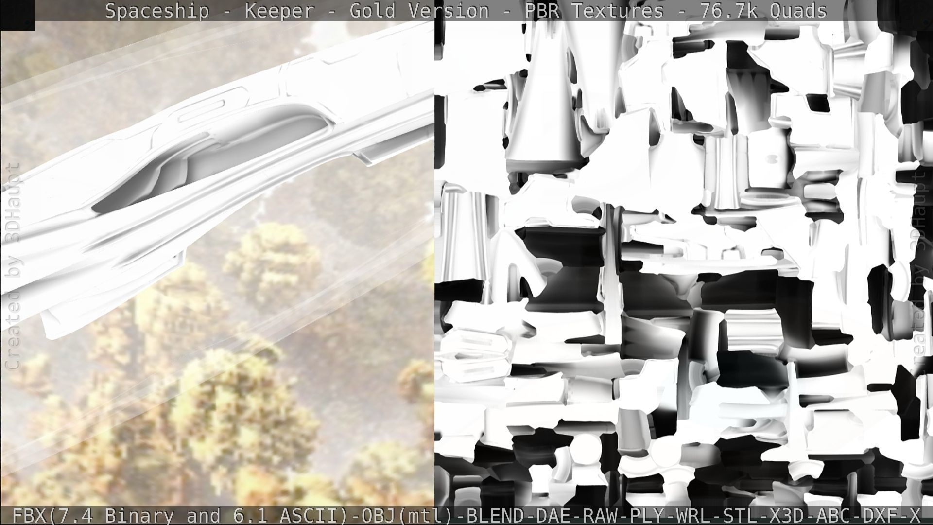 Spaceship - Keeper - Gold Version 3D model_318