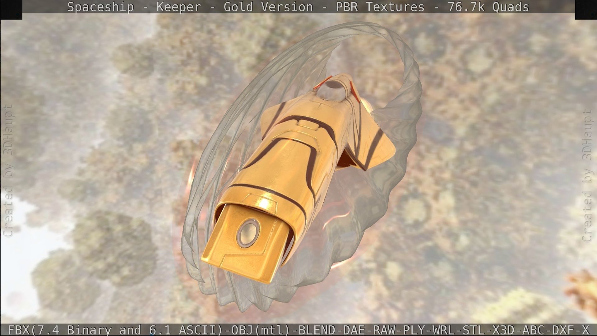 Spaceship - Keeper - Gold Version 3D model_379