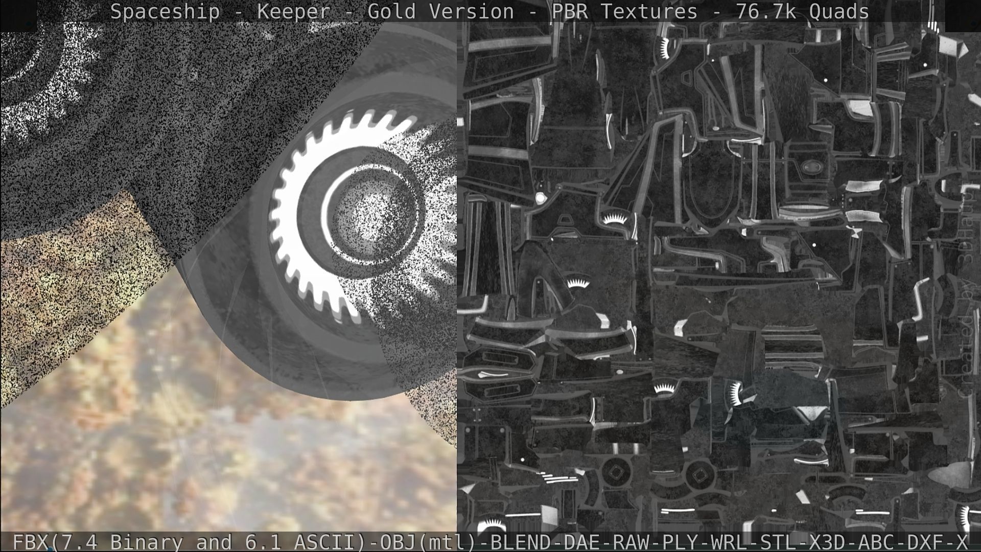 Spaceship - Keeper - Gold Version 3D model_278