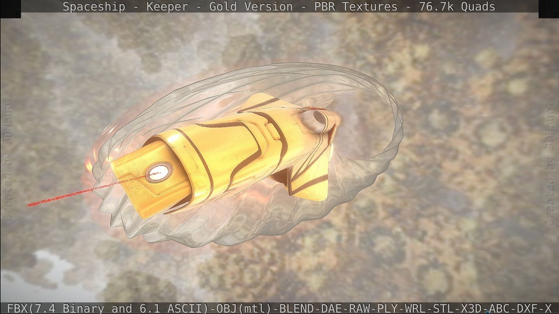Spaceship - Keeper - Gold Version 3D model_455