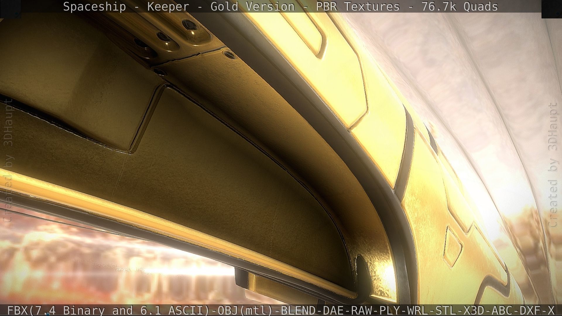 Spaceship - Keeper - Gold Version 3D model_134