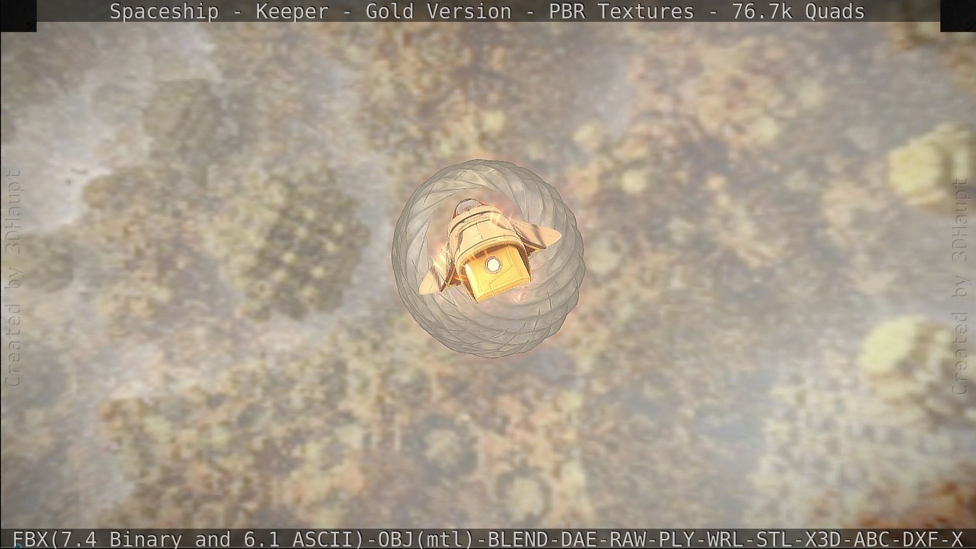 Spaceship - Keeper - Gold Version 3D model_370