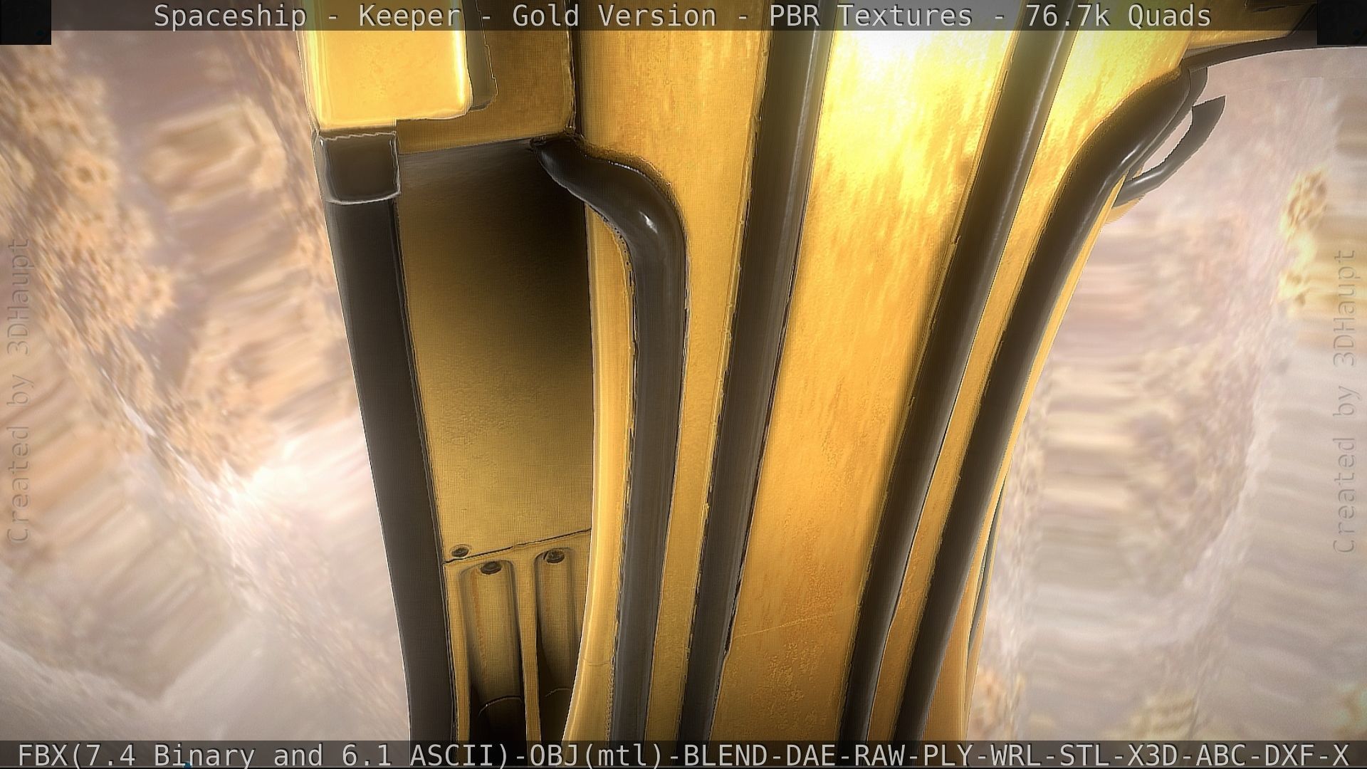 Spaceship - Keeper - Gold Version 3D model_135