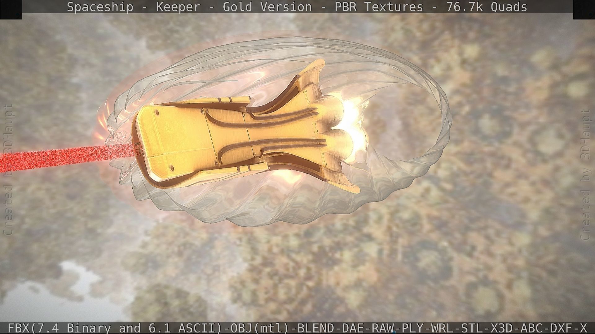 Spaceship - Keeper - Gold Version 3D model_155