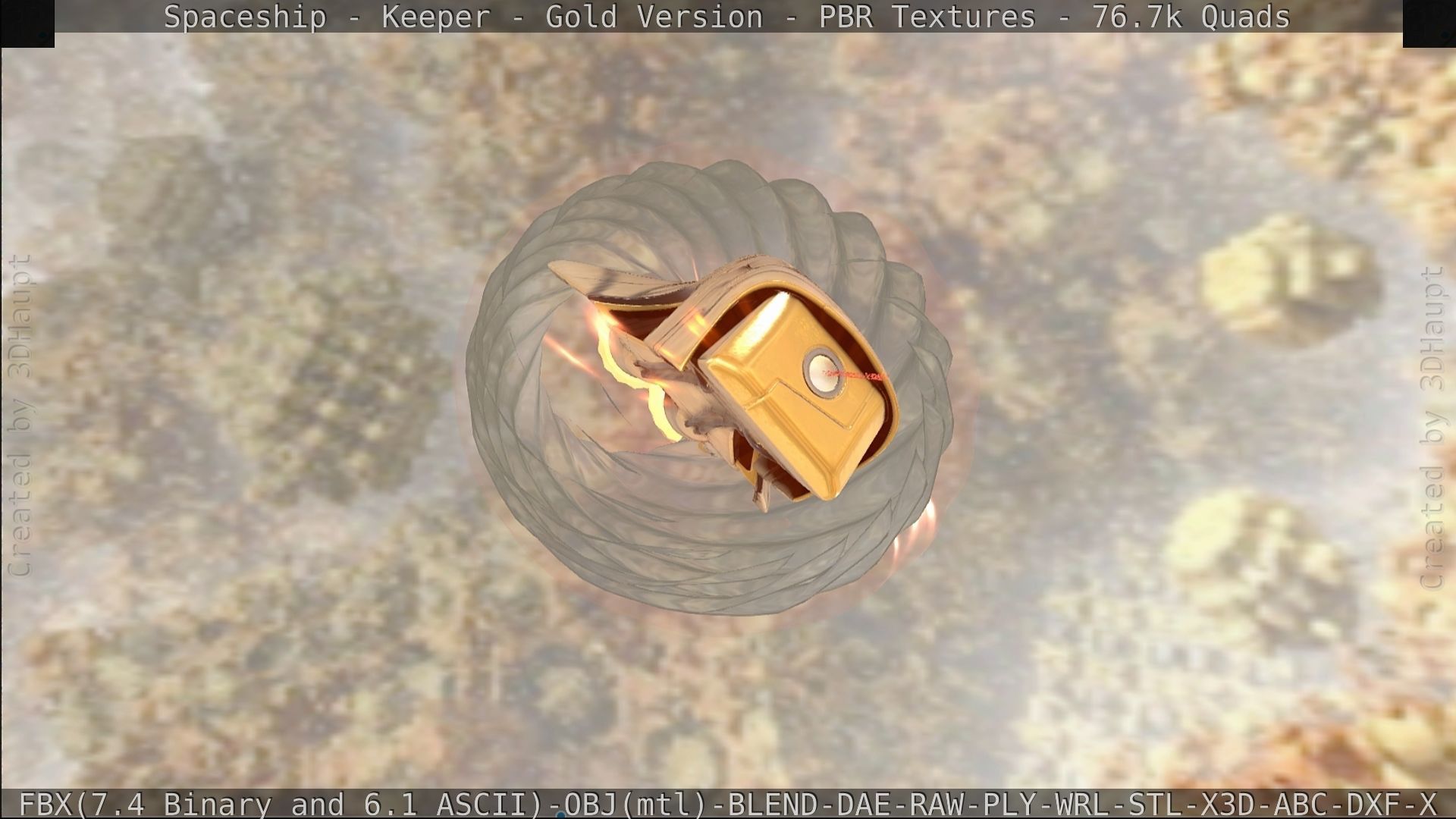 Spaceship - Keeper - Gold Version 3D model_409