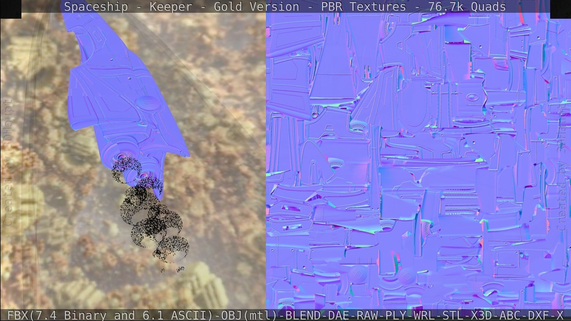 Spaceship - Keeper - Gold Version 3D model_298