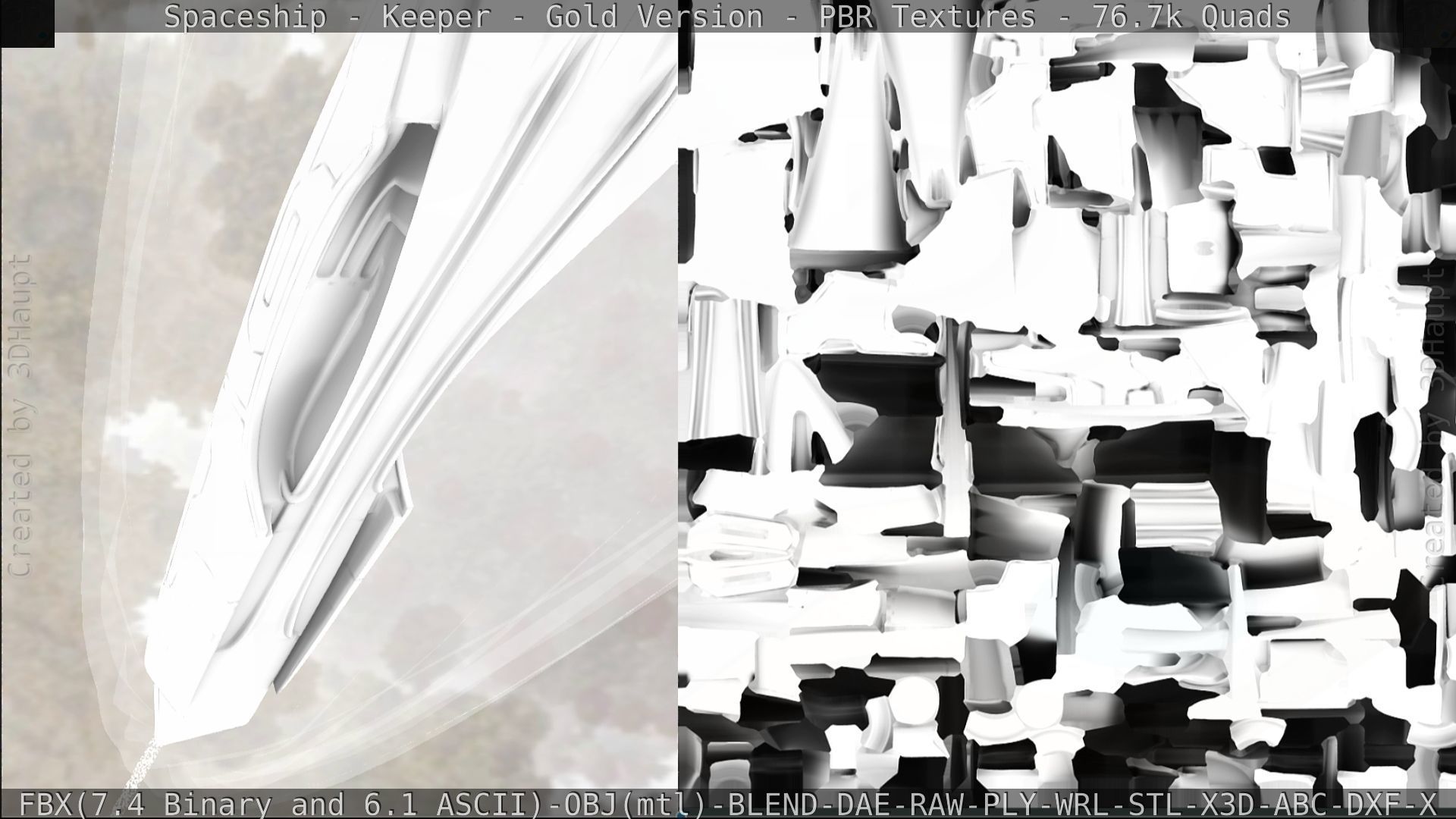 Spaceship - Keeper - Gold Version 3D model_336