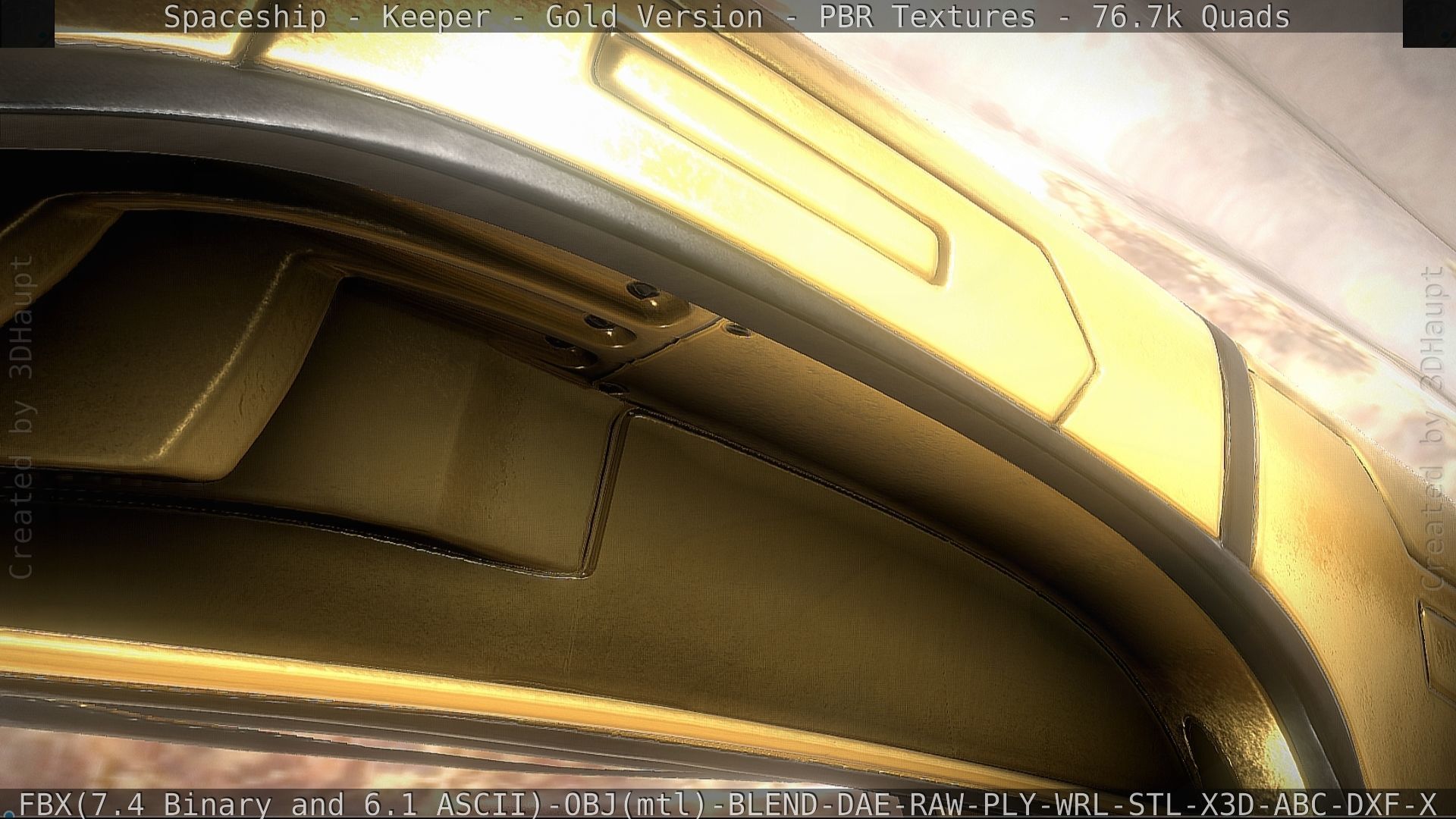 Spaceship - Keeper - Gold Version 3D model_132