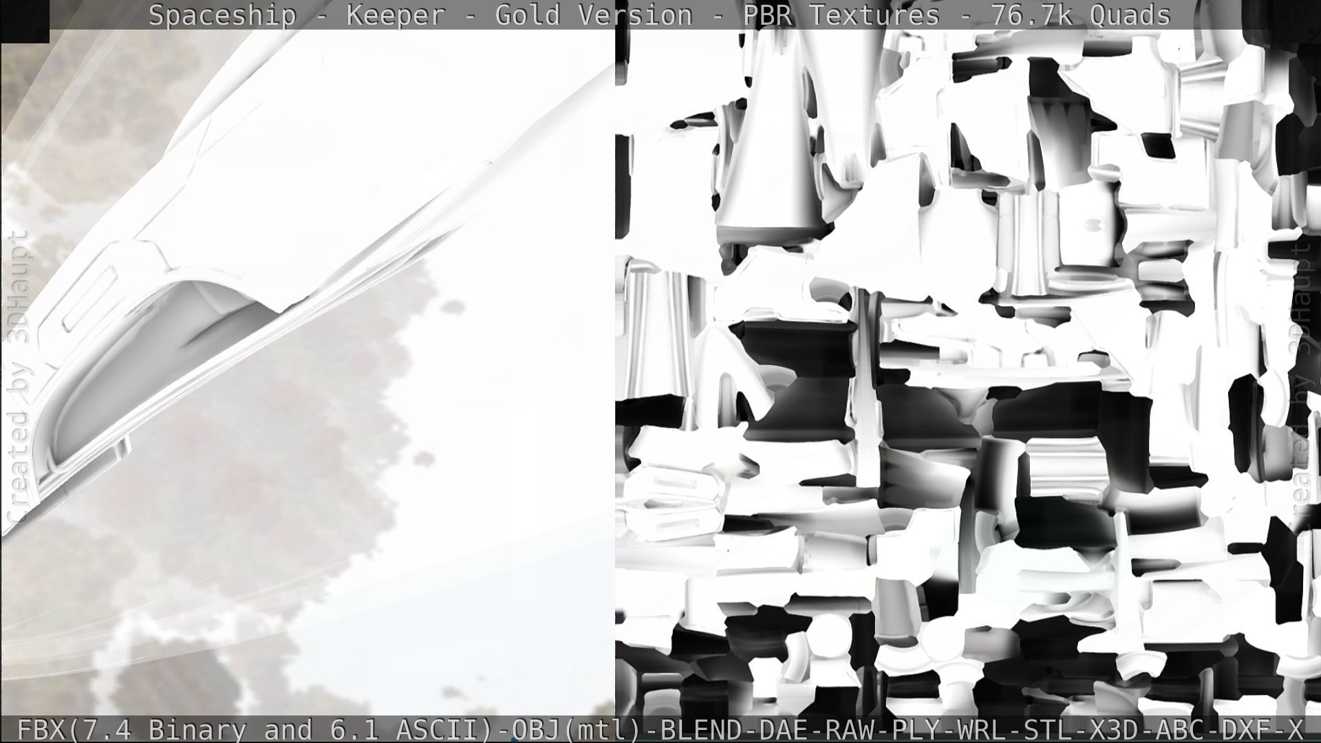 Spaceship - Keeper - Gold Version 3D model_333