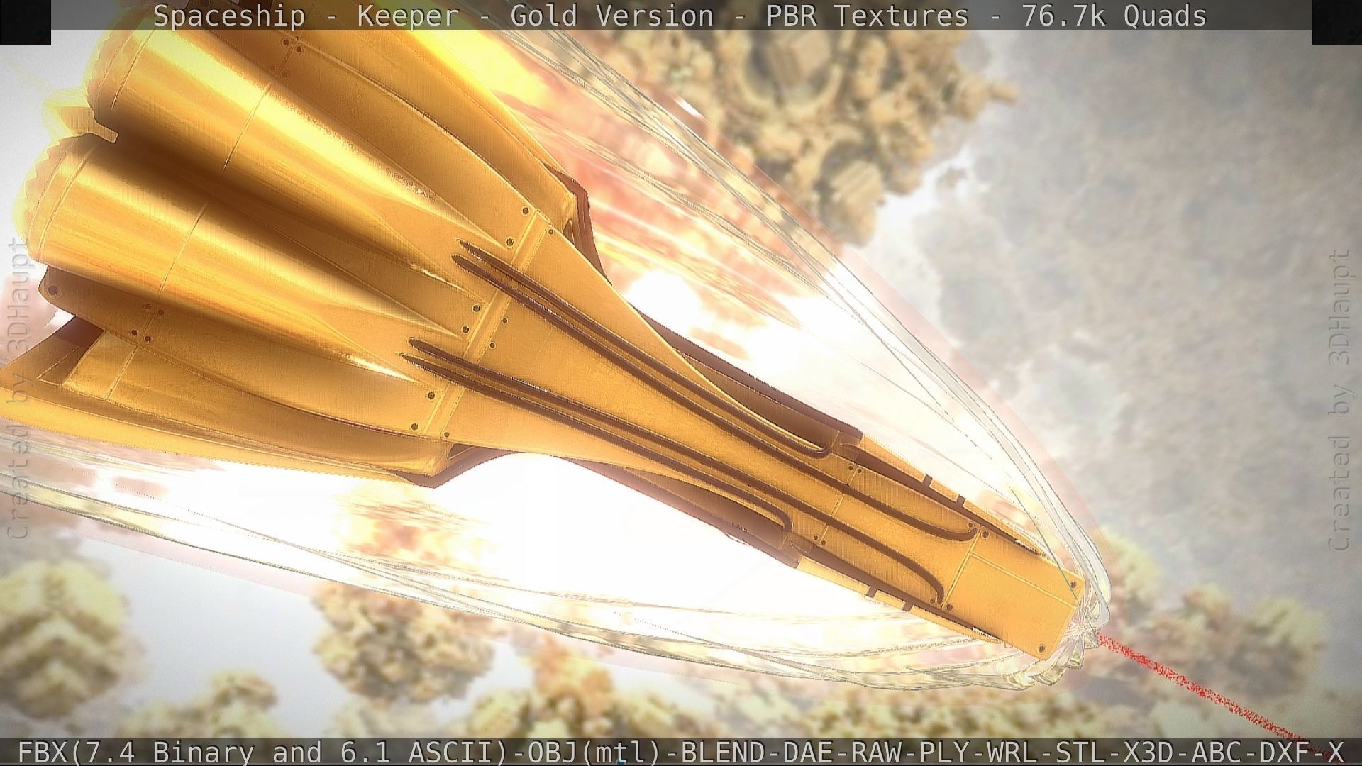 Spaceship - Keeper - Gold Version 3D model_65