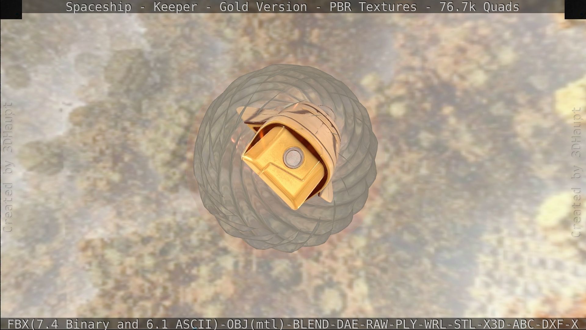 Spaceship - Keeper - Gold Version 3D model_383