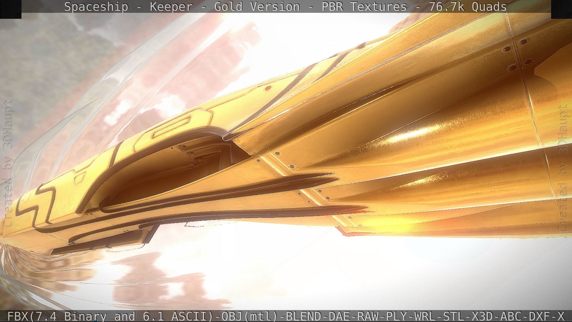 Spaceship - Keeper - Gold Version 3D model_55