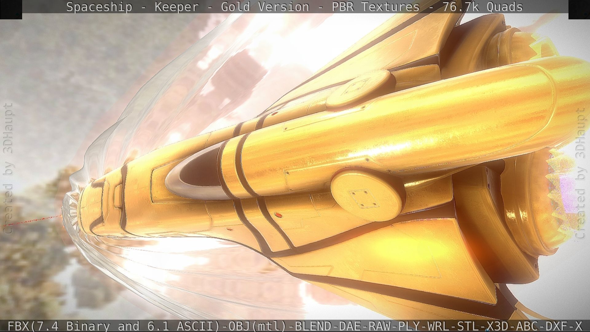 Spaceship - Keeper - Gold Version 3D model_38