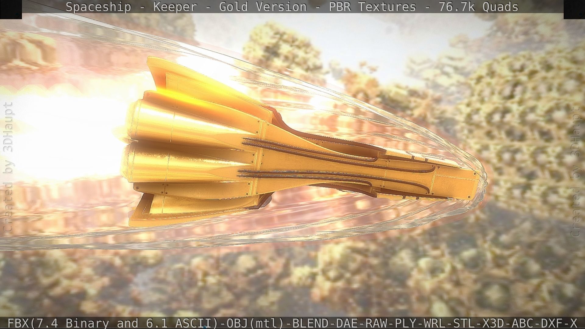 Spaceship - Keeper - Gold Version 3D model_102