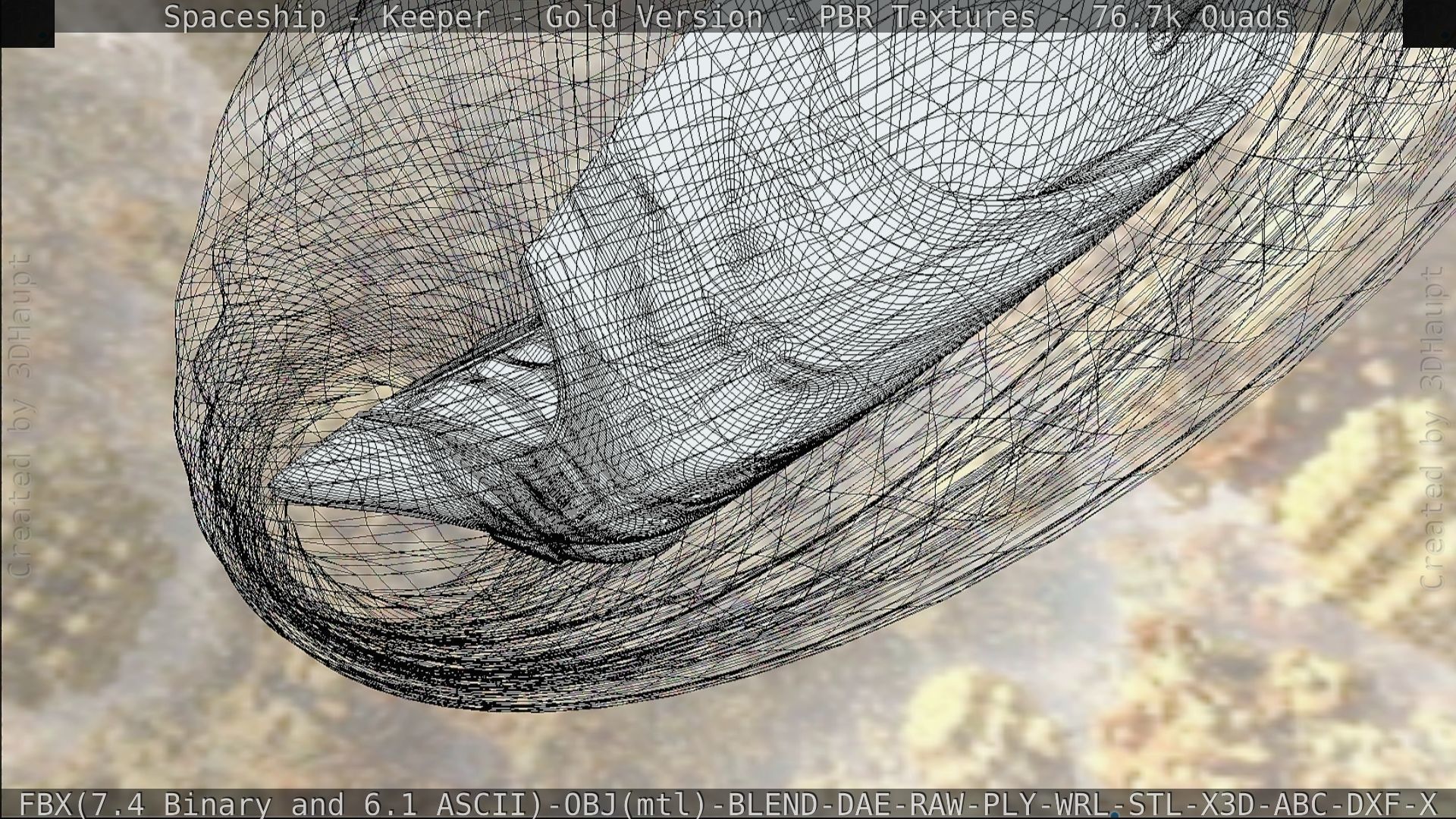 Spaceship - Keeper - Gold Version 3D model_191